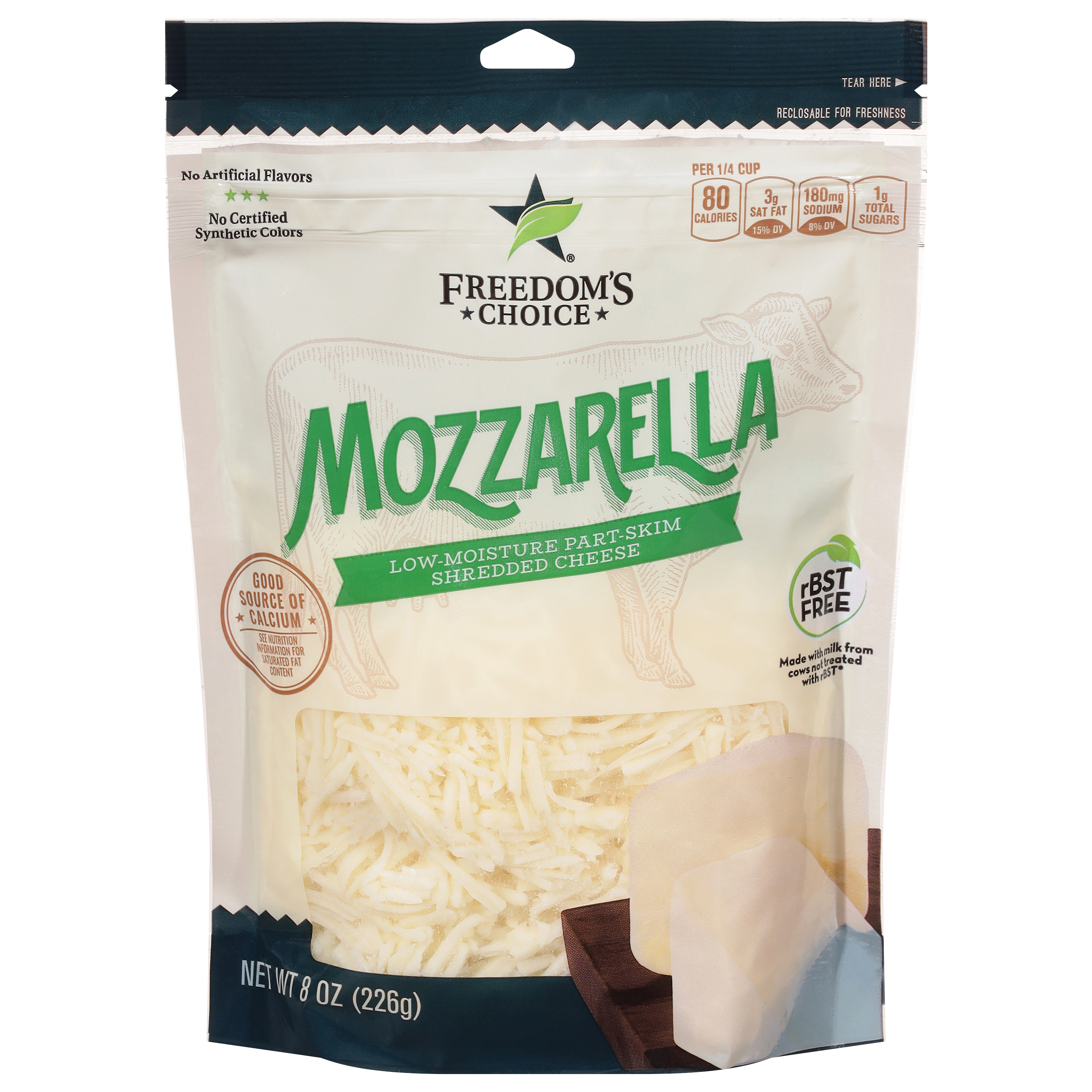 Great Value Shredded Low-Moisture Part-Skim Mozzarella Cheese, 80 oz