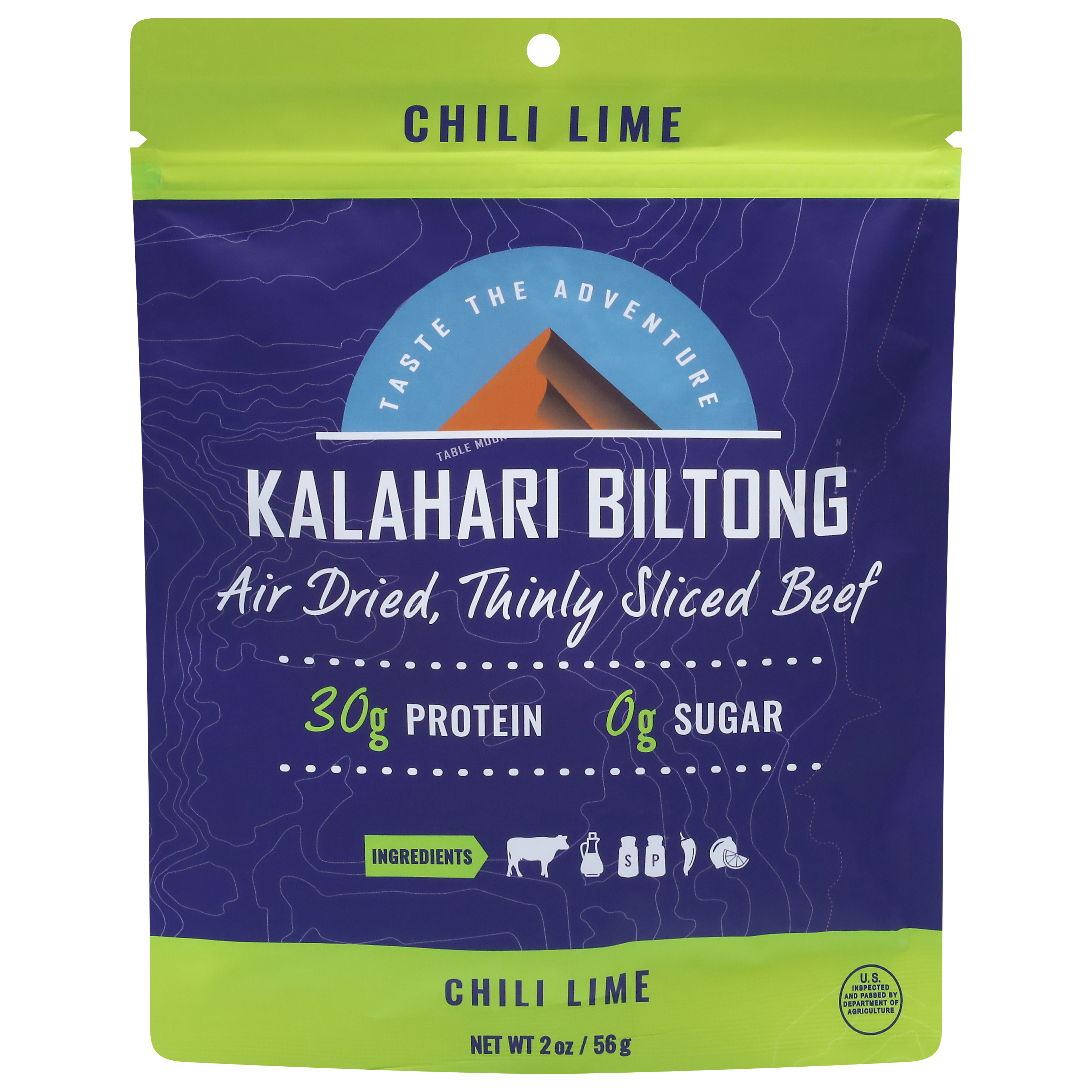 Kalahari Biltong Air Dried Thinly Sliced Chili Lime Beef