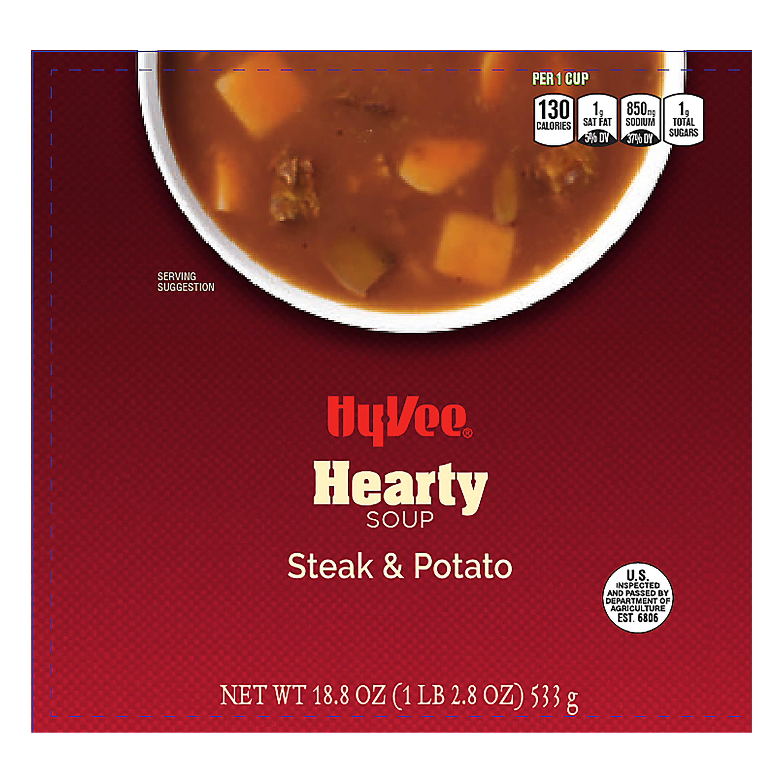 HyVee Hearty Steak & Potato Soup 18.8 oz CAN