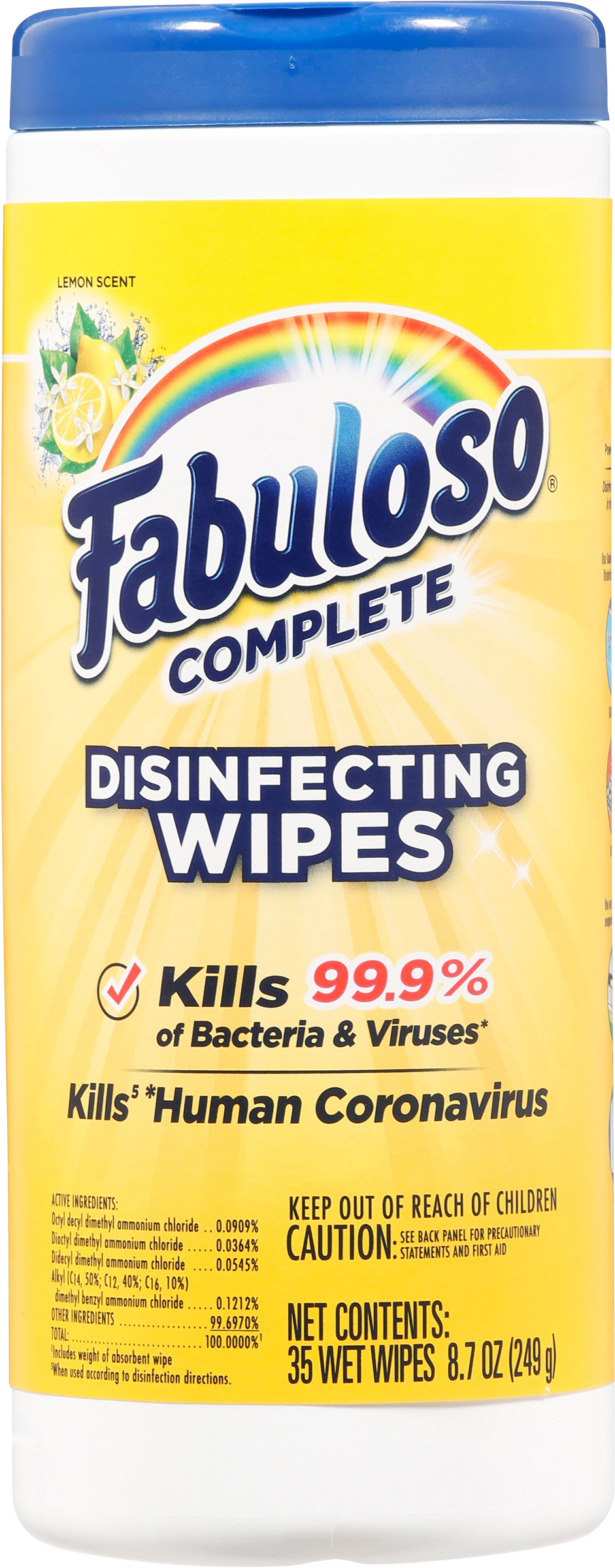 Fabuloso Complete Lemon Scent Disinfecting Wipes 35 ea
