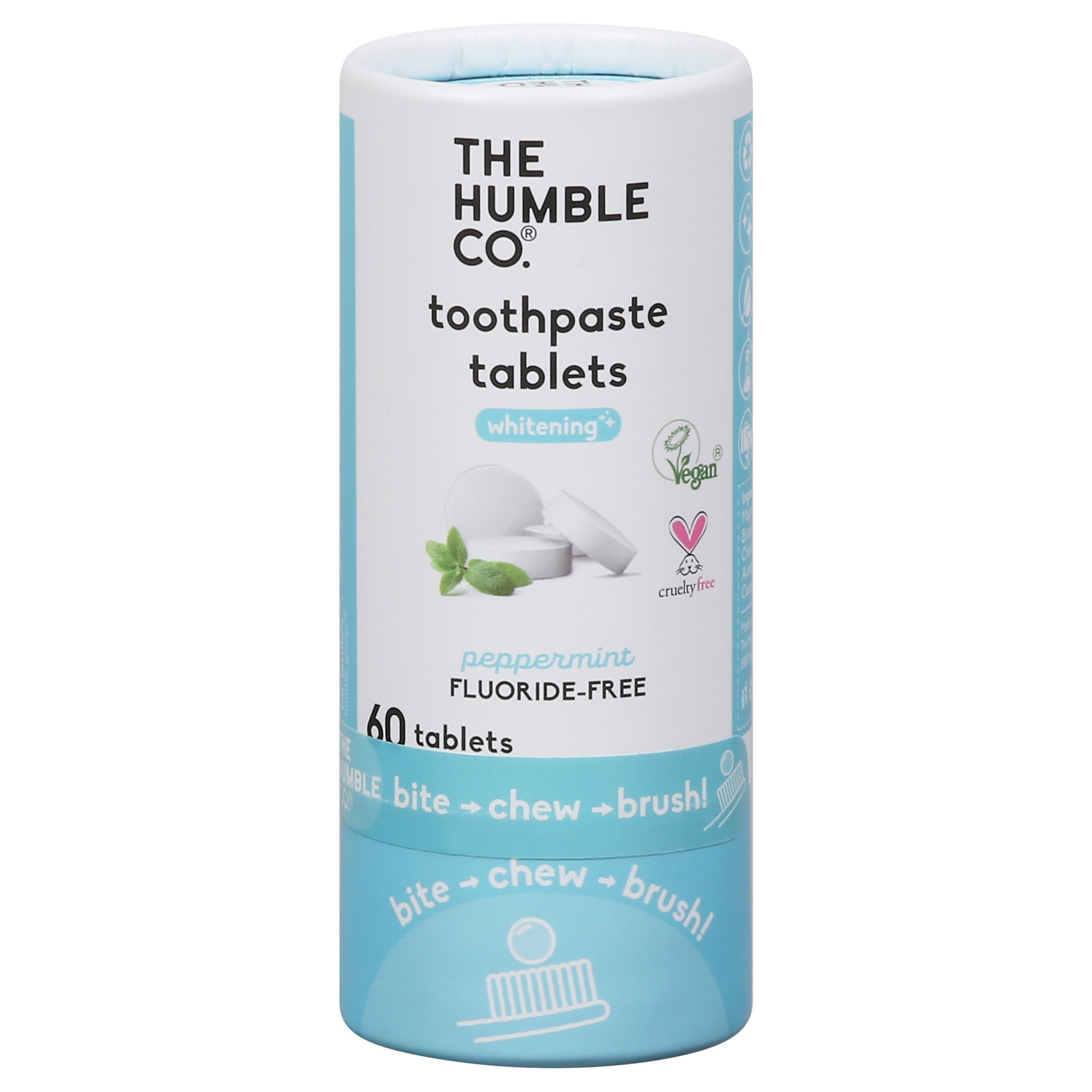 The Humble Co. Whitening Fluoride-Free Peppermint Toothpaste 60 Tablets