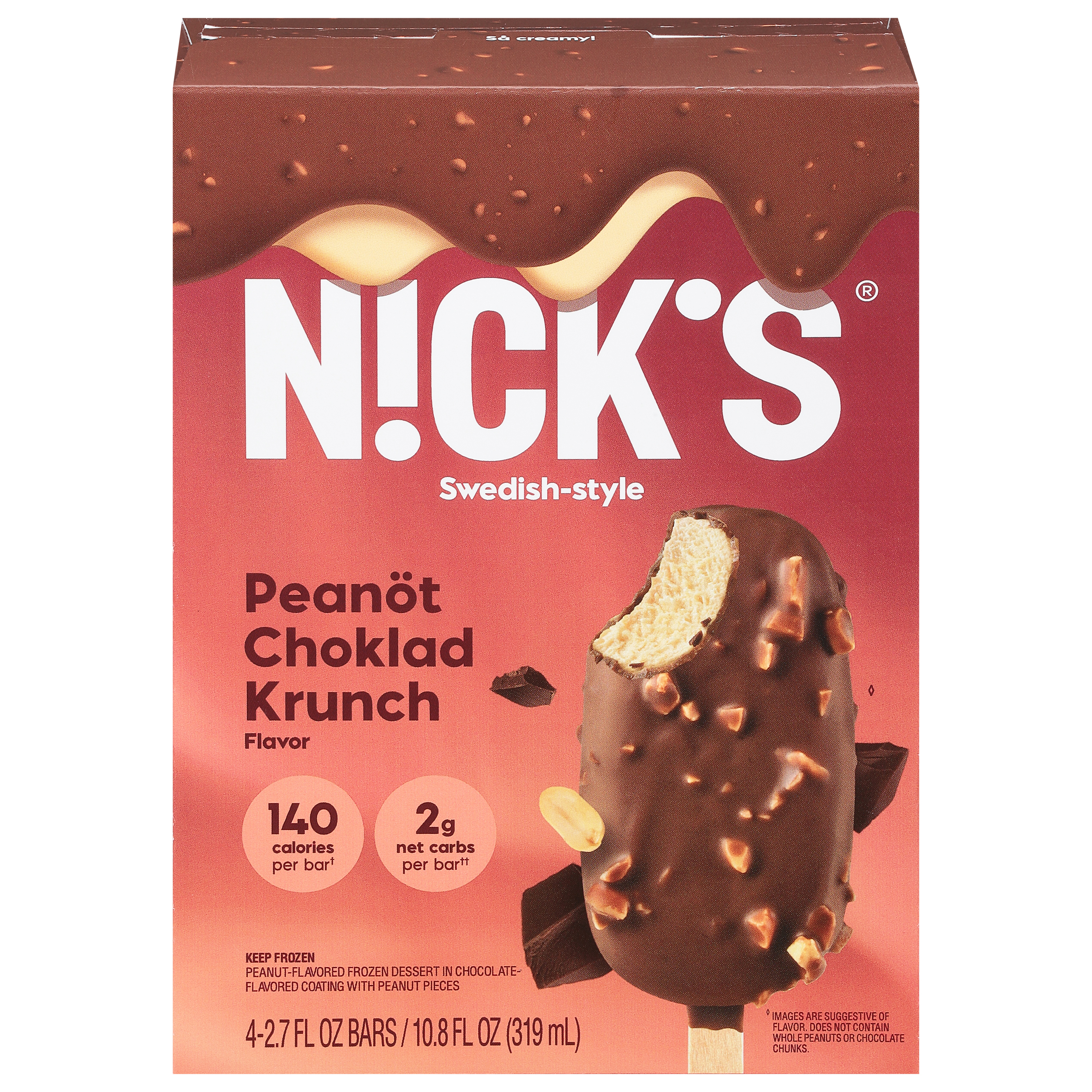 Nick's Swedish-Style Peanot Choklad Krunch Flavor Bars