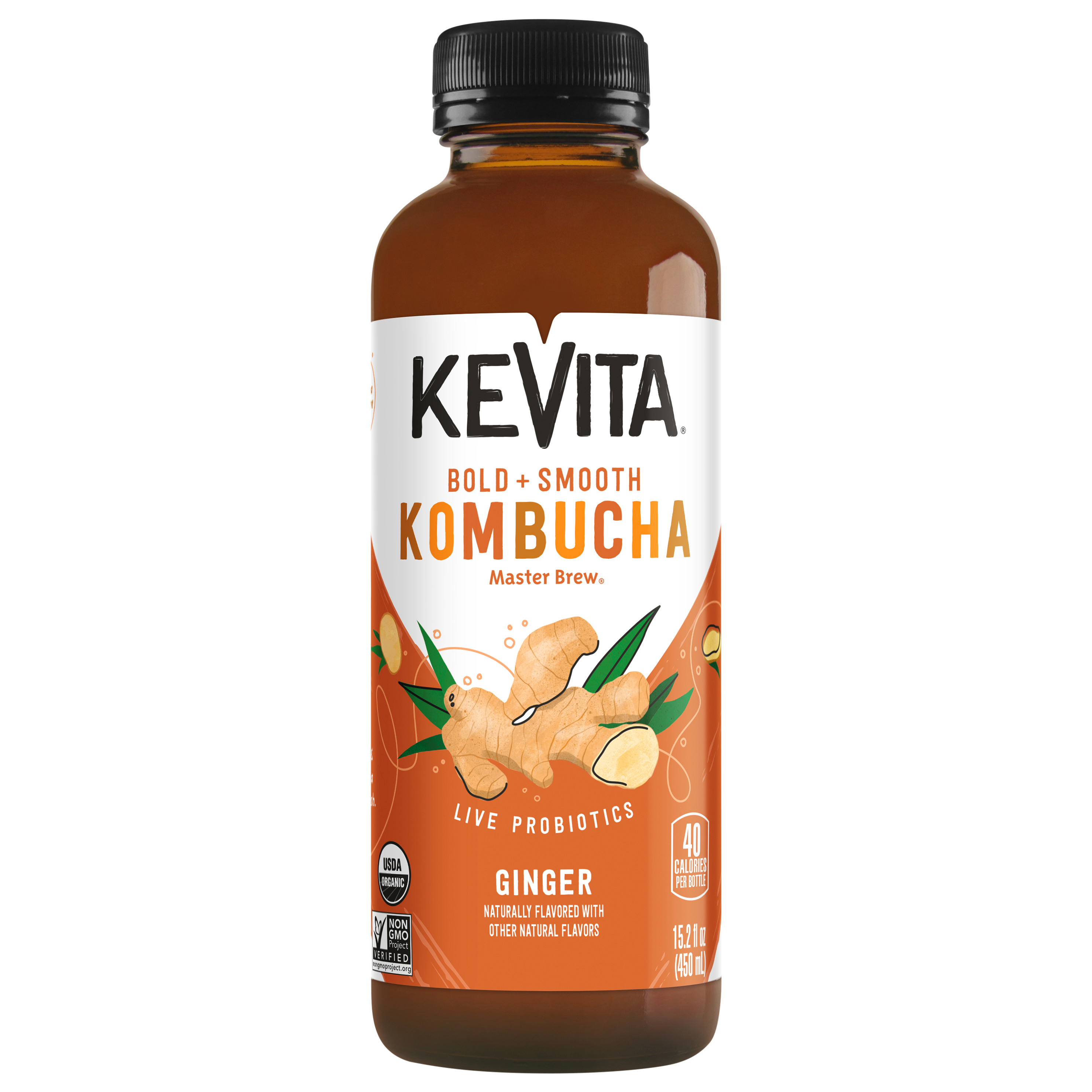 KeVita Master Brew Kombucha, Ginger,