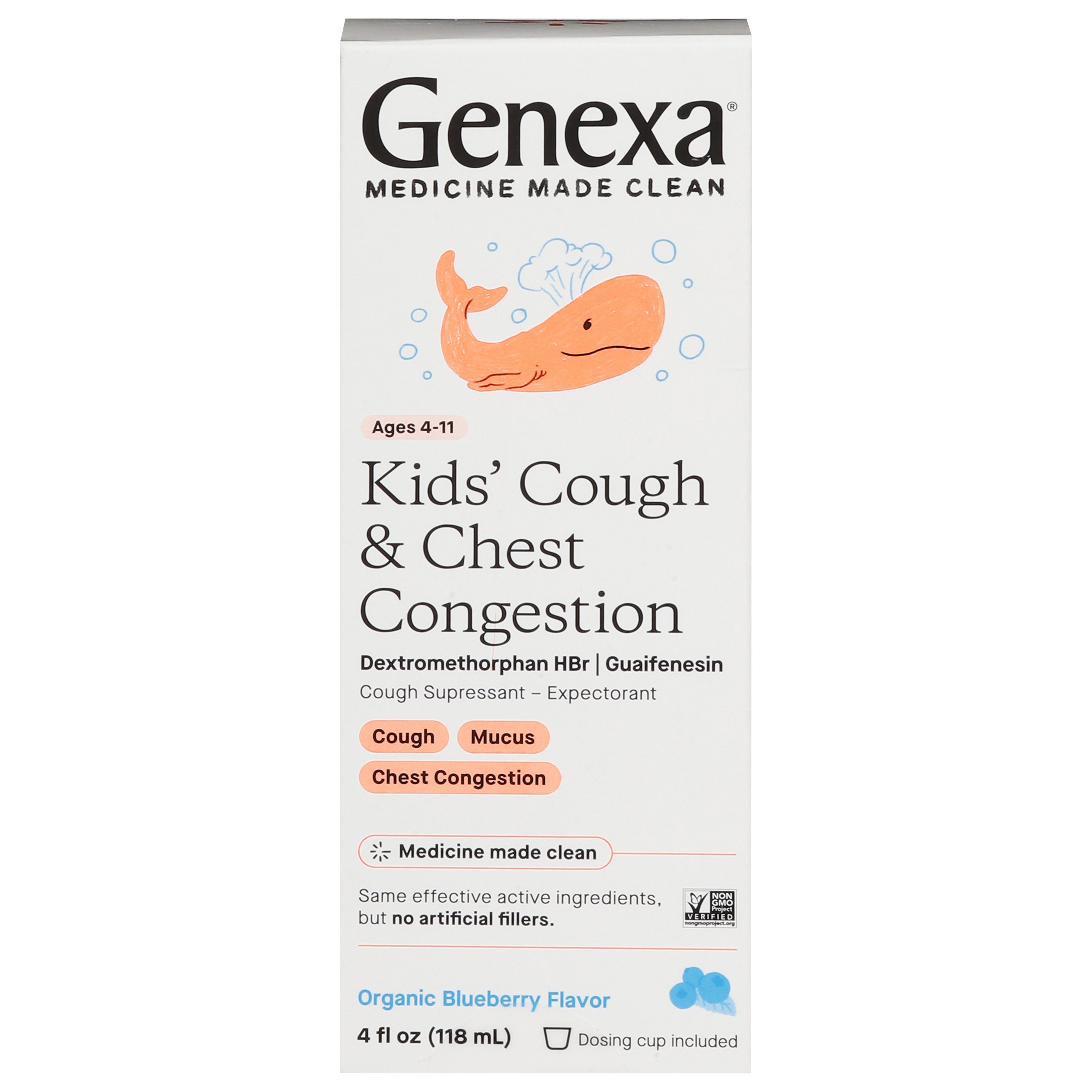 Genexa Kids' Organic Blueberry Flavor Cough & Chest Congestion