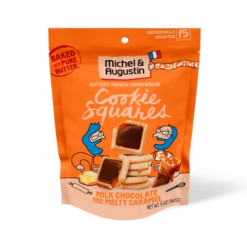 Michel & Augustin Cookie Squares, Shortbread, Milk Chocolate and Melty Caramel, 15 Each