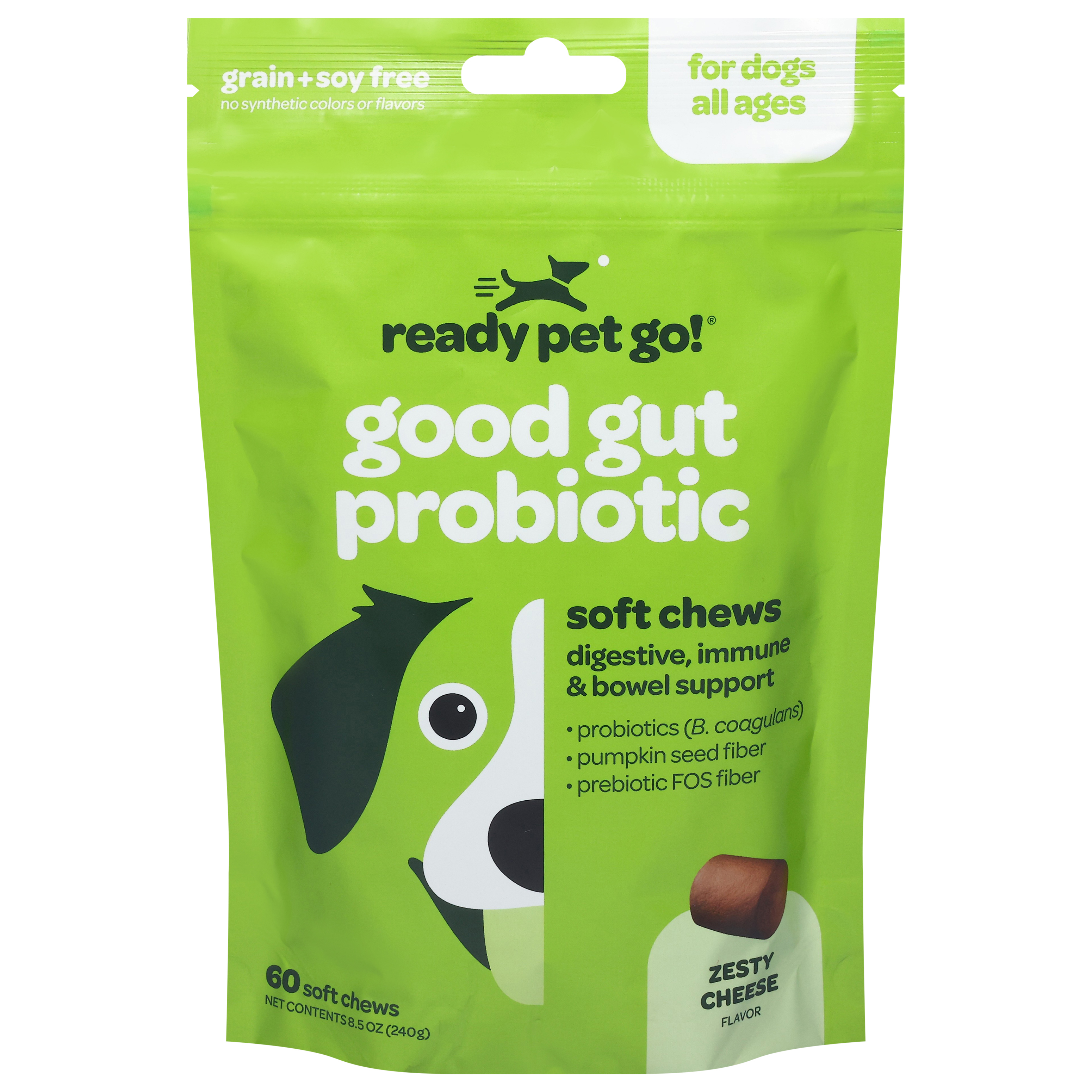 Ready Pet Go! Good Gut Probiotic Zesty Cheese Soft Chews