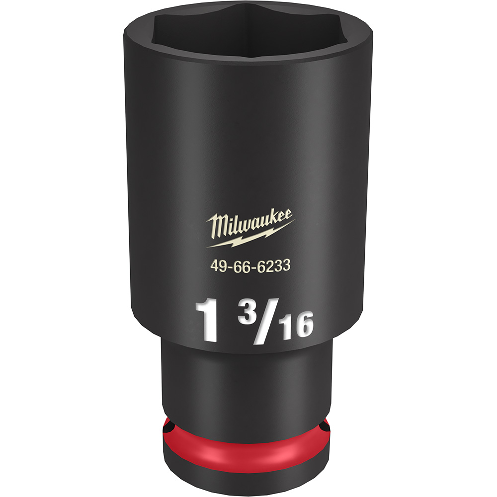 Product image for Milwaukee 49-66-6233 SHOCKWAVE™ Impact Duty™ 1-3/16" Deep 6-Point Socket, 1/2" Drive