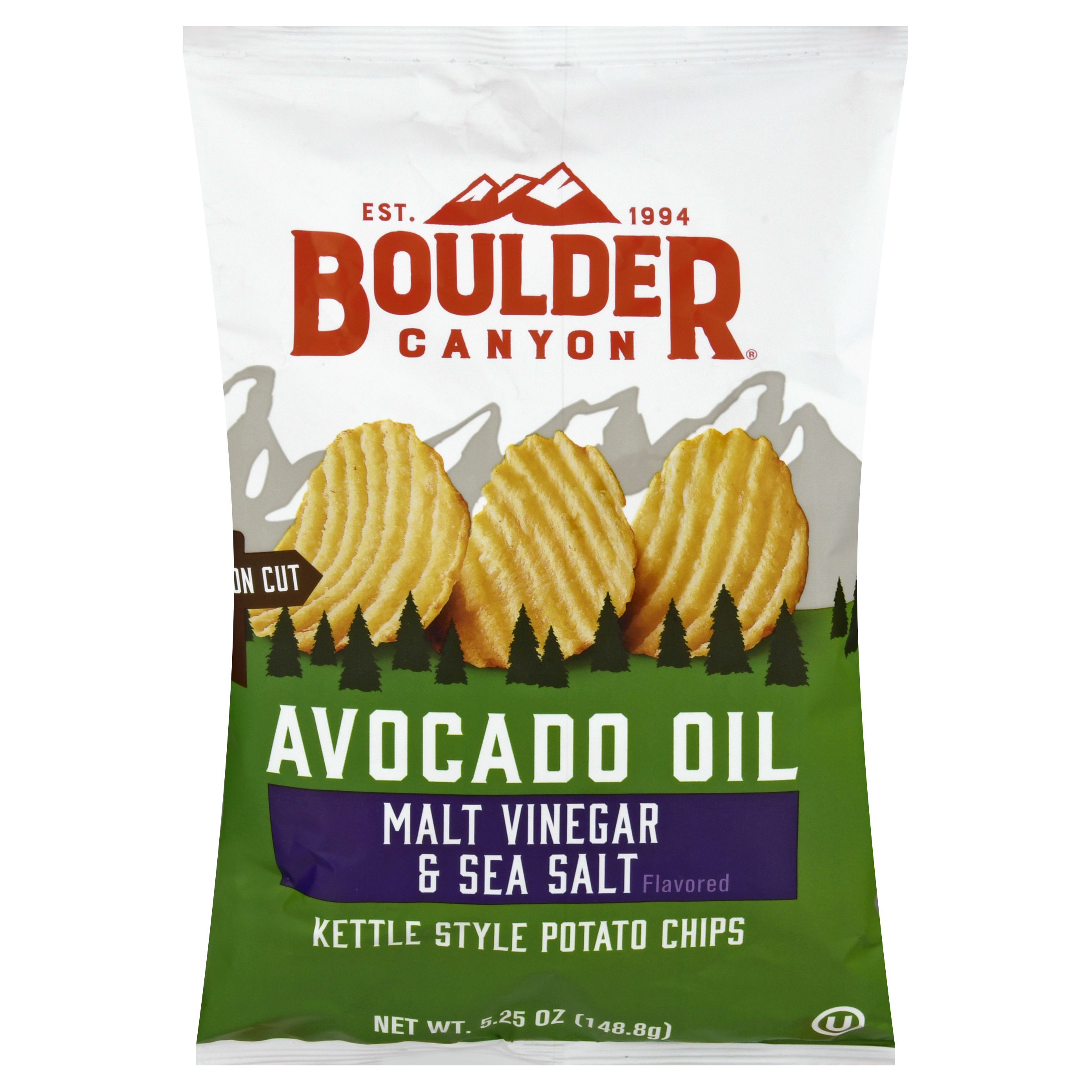 Boulder Canyon Avocado Oil Kettle Style Malt Vinegar & Sea Salt Flavored Potato Chips