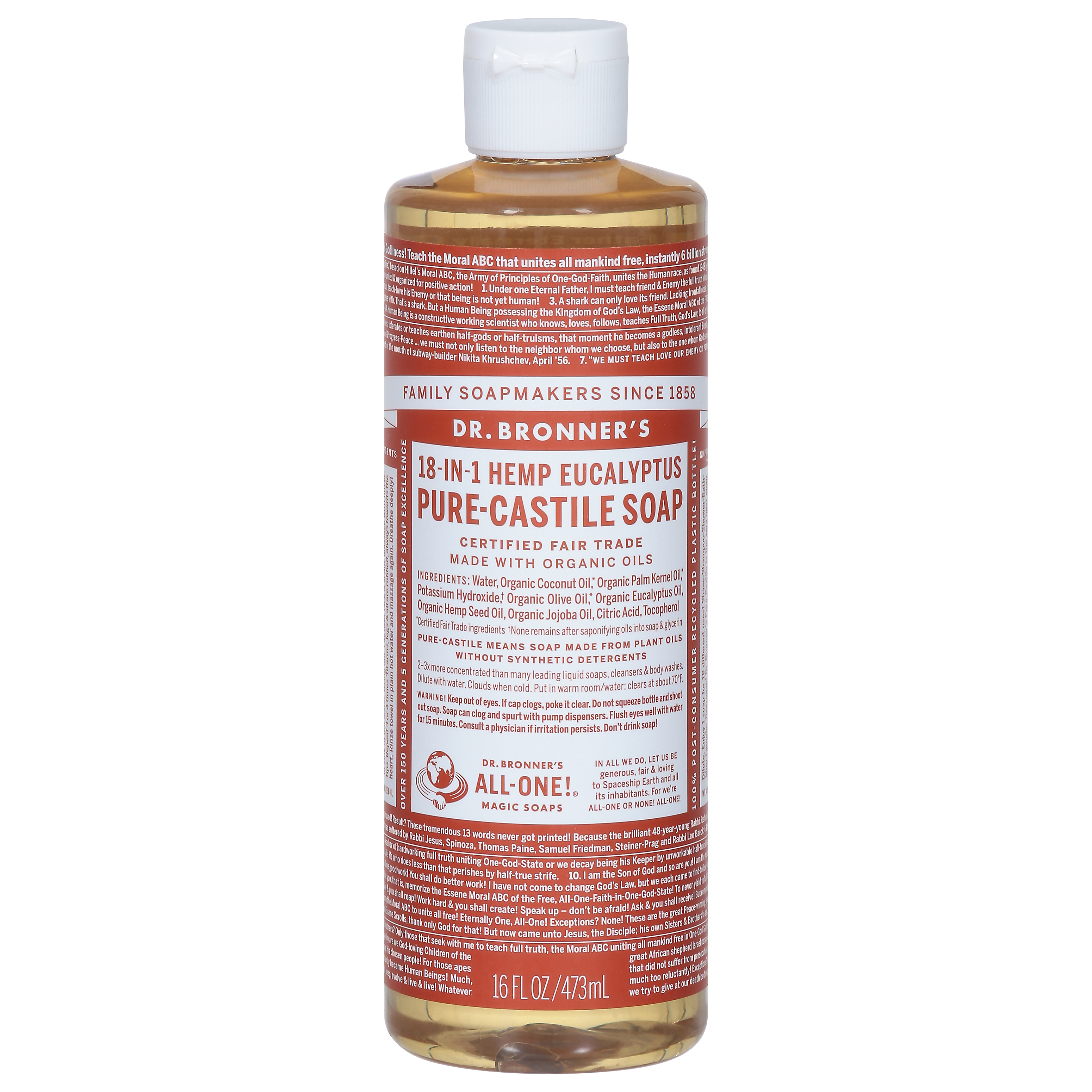 Dr. Bronner's 18-in-1 Hemp Eucalyptus Pure-Castile Soap