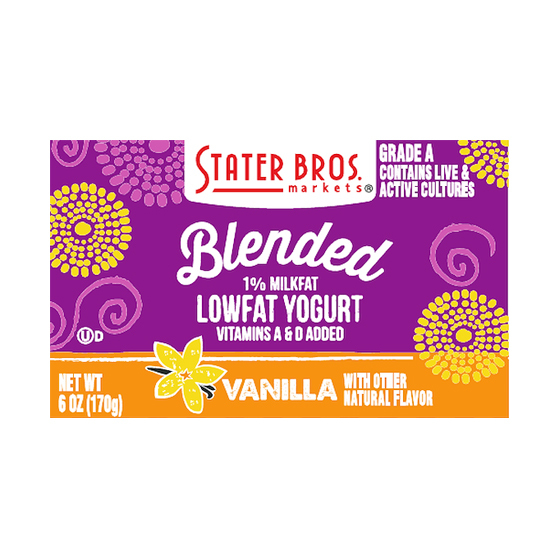 Stater Bros. Markets Lowfat Blended Vanilla Yogurt 6 oz
