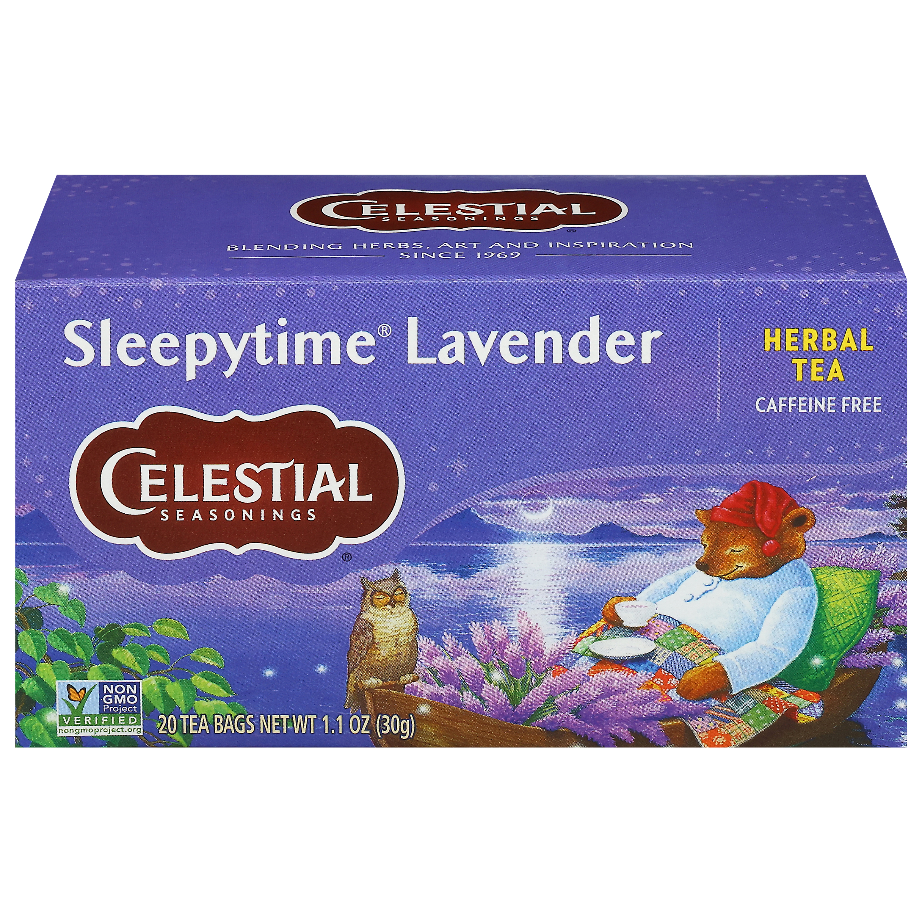 Celestial Seasonings Caffeine Free Lavender Herbal Tea 20 Tea Bags