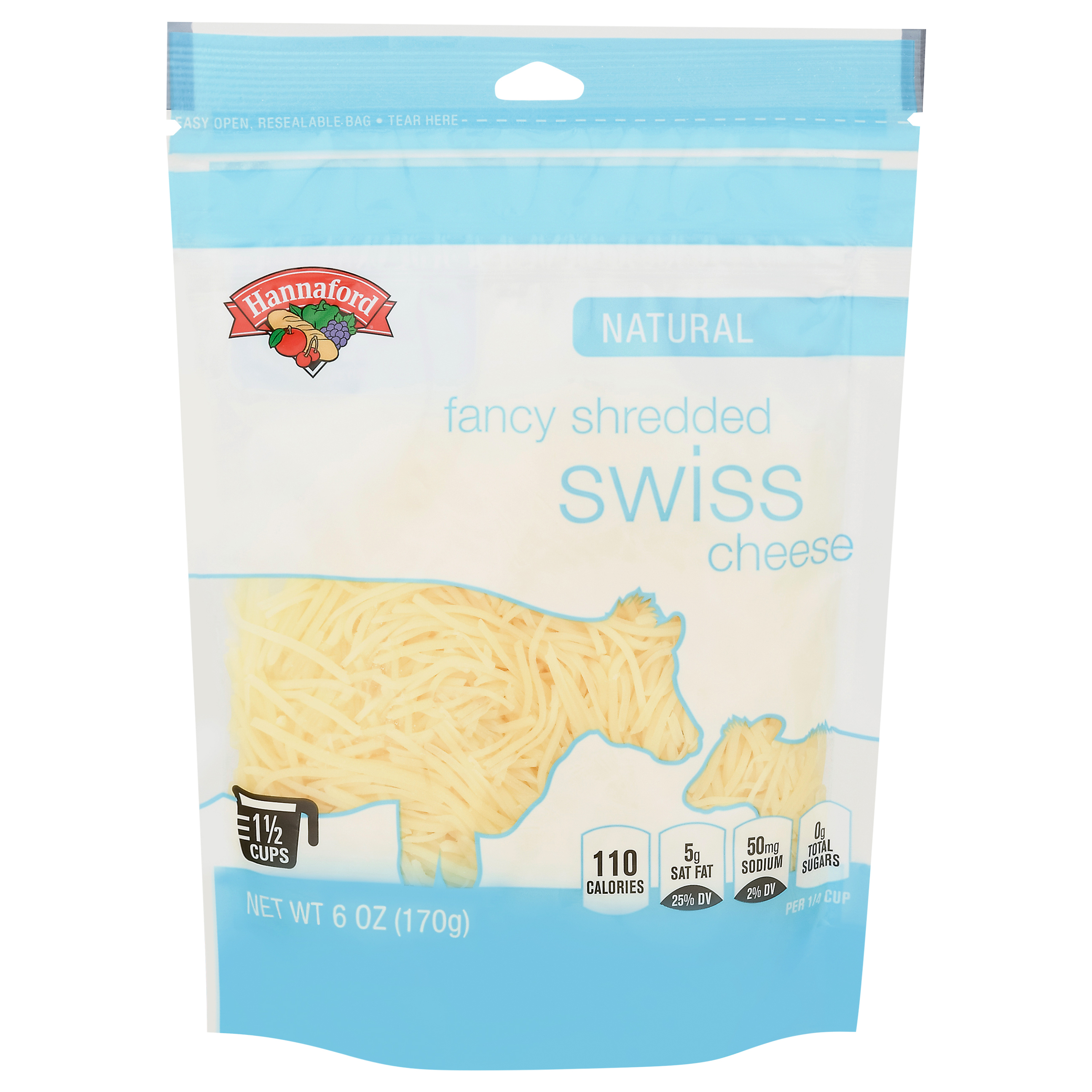 Hannaford Natural Fancy Shredded Swiss Cheese 6 oz
