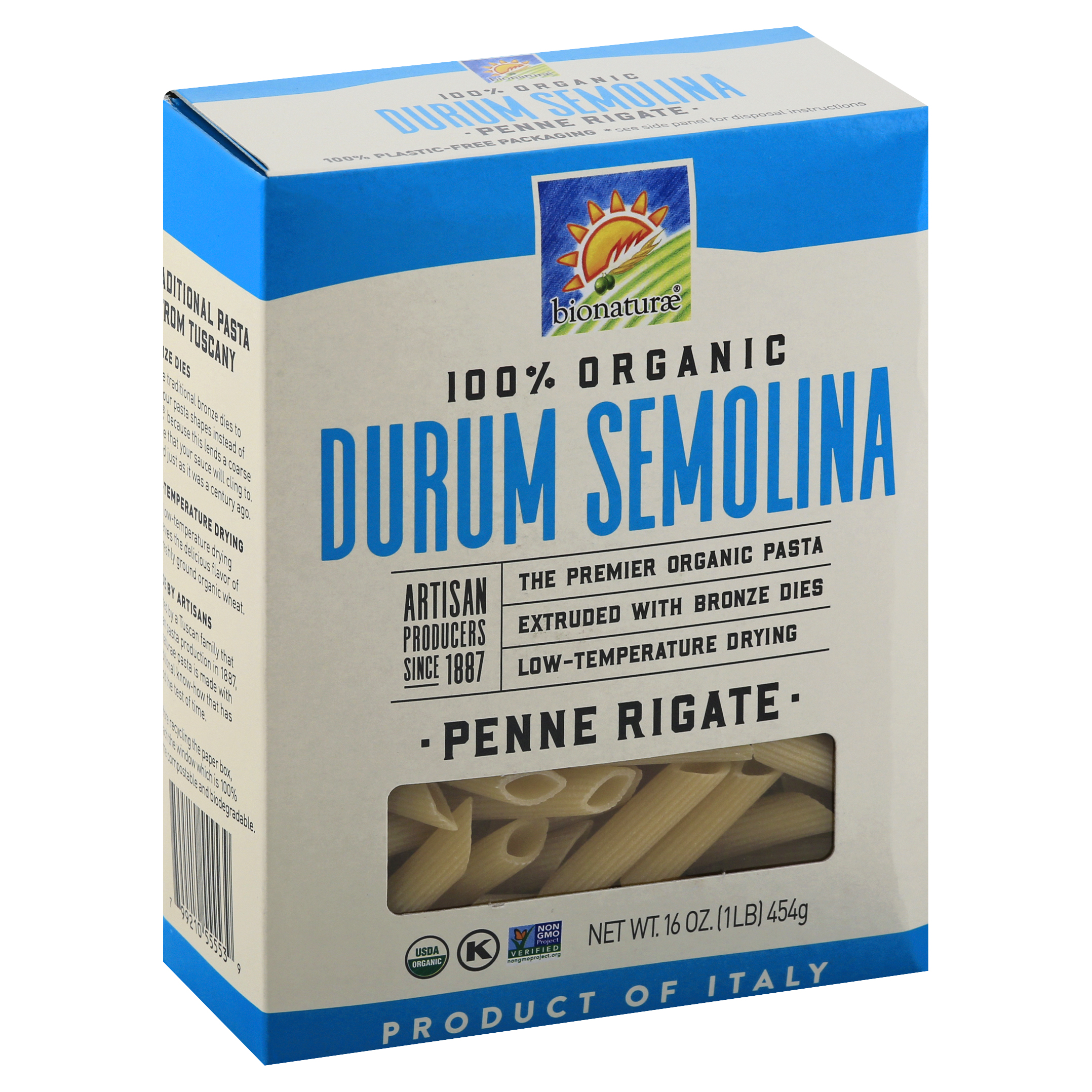 bionaturae 100% Organic Durum Semolina Penne Rigate