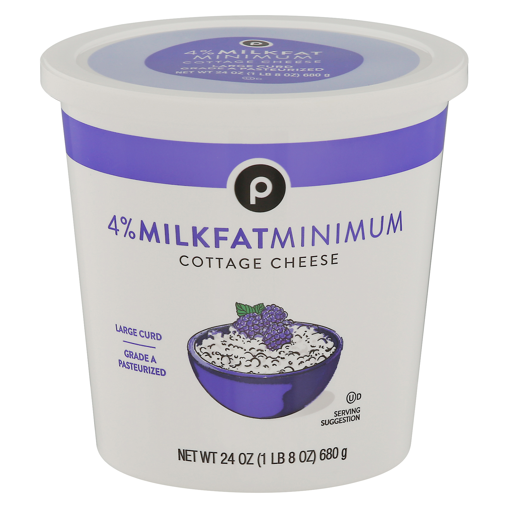 Publix 4% Milkfat Minimum Large Curd Cottage Cheese 24 Oz