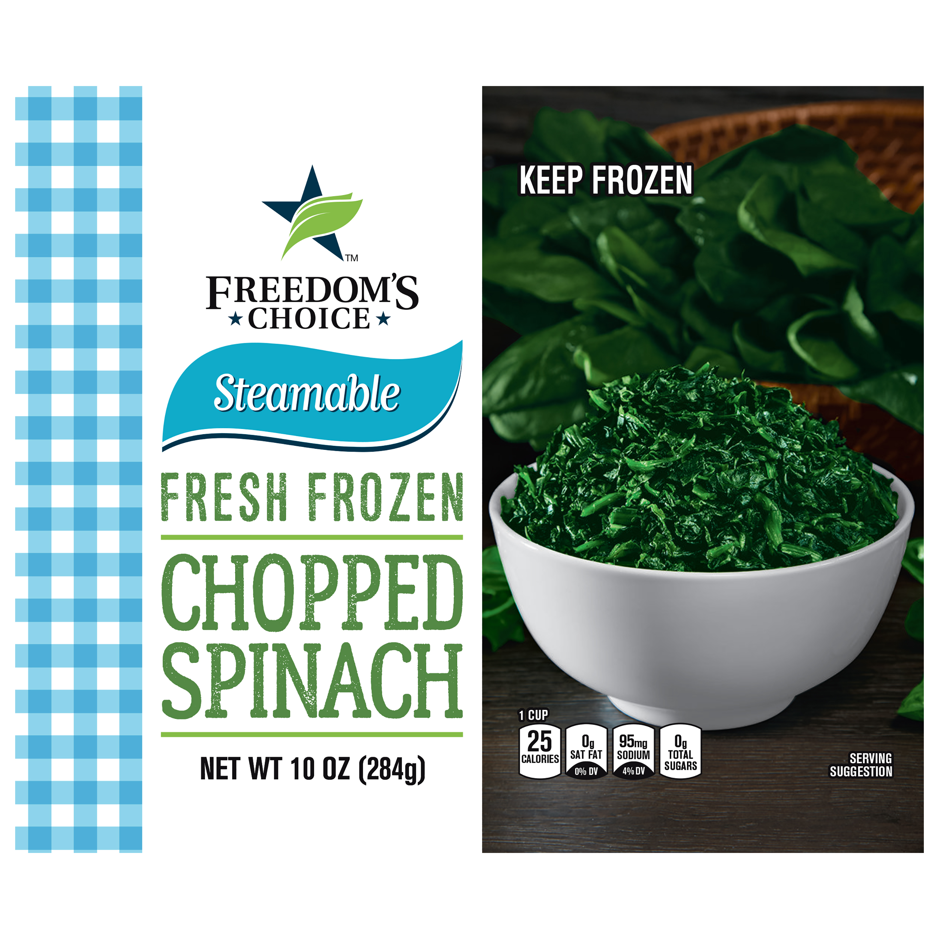 Freedom's Choice Steamable Fresh Frozen Chopped Spinach 10 Oz