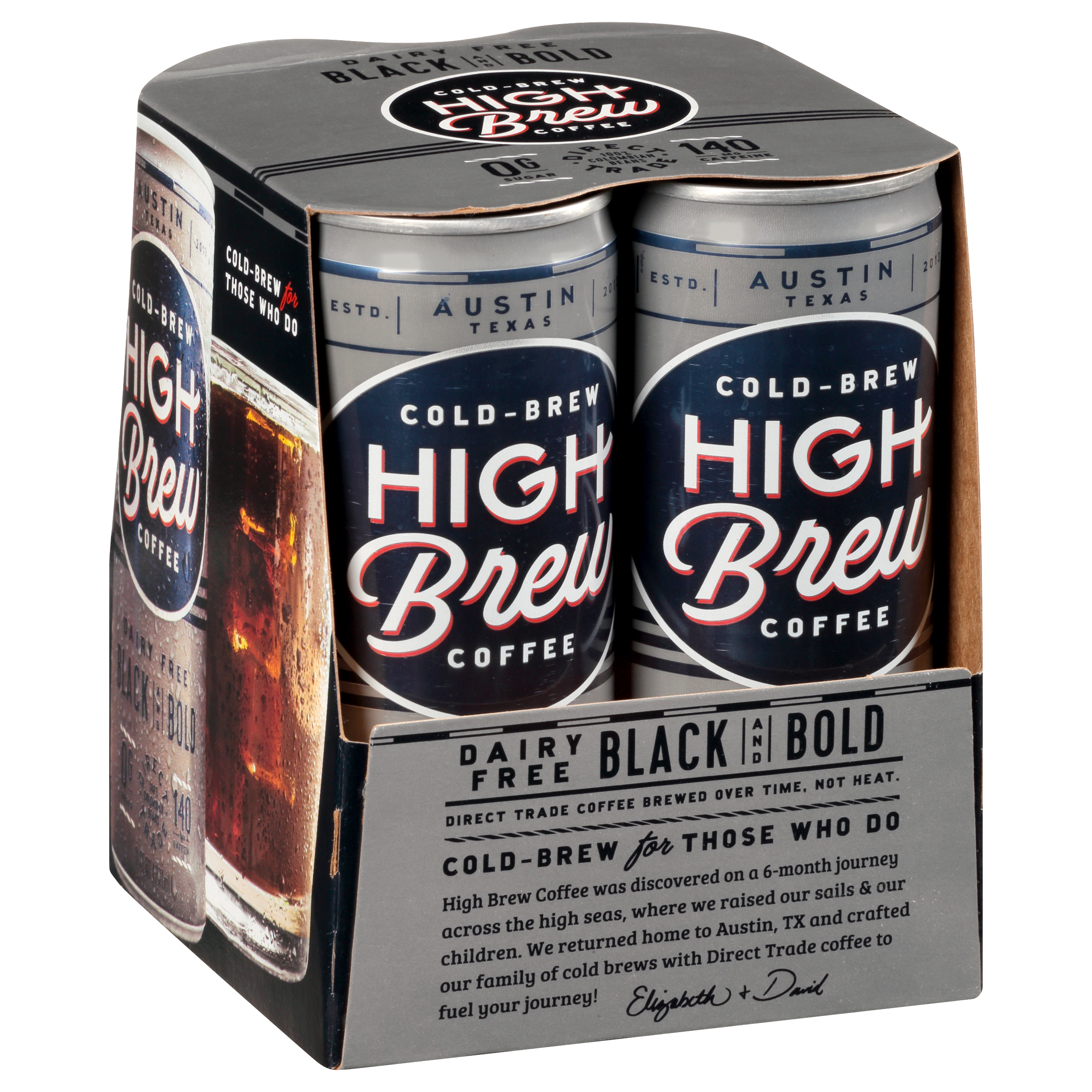 High Brew Dairy Free 4 Pack Cold-Brew Black & Bold Coffee