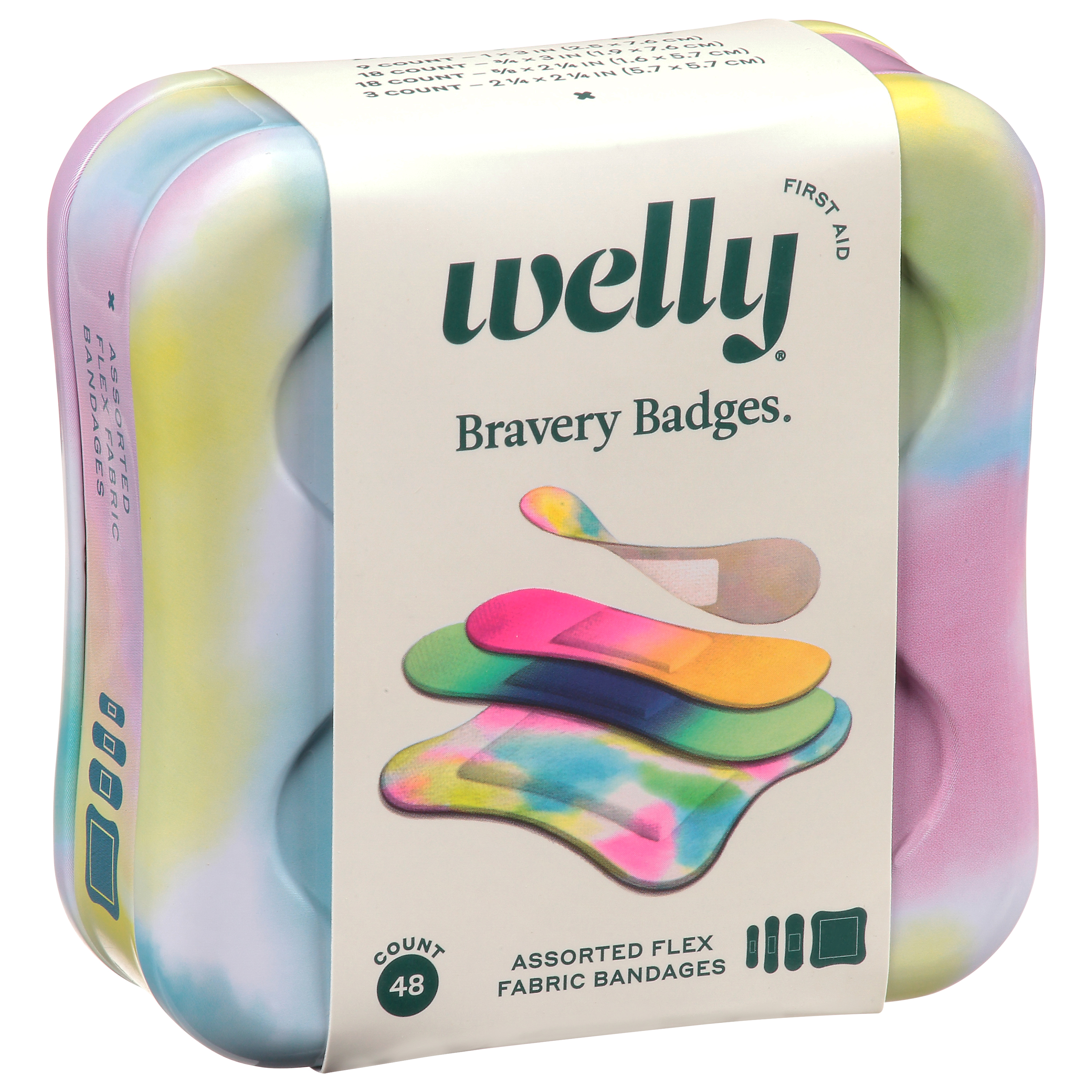 Welly Bravery Badges Assorted Flex Fabric Bandages 48 ea Sleeve
