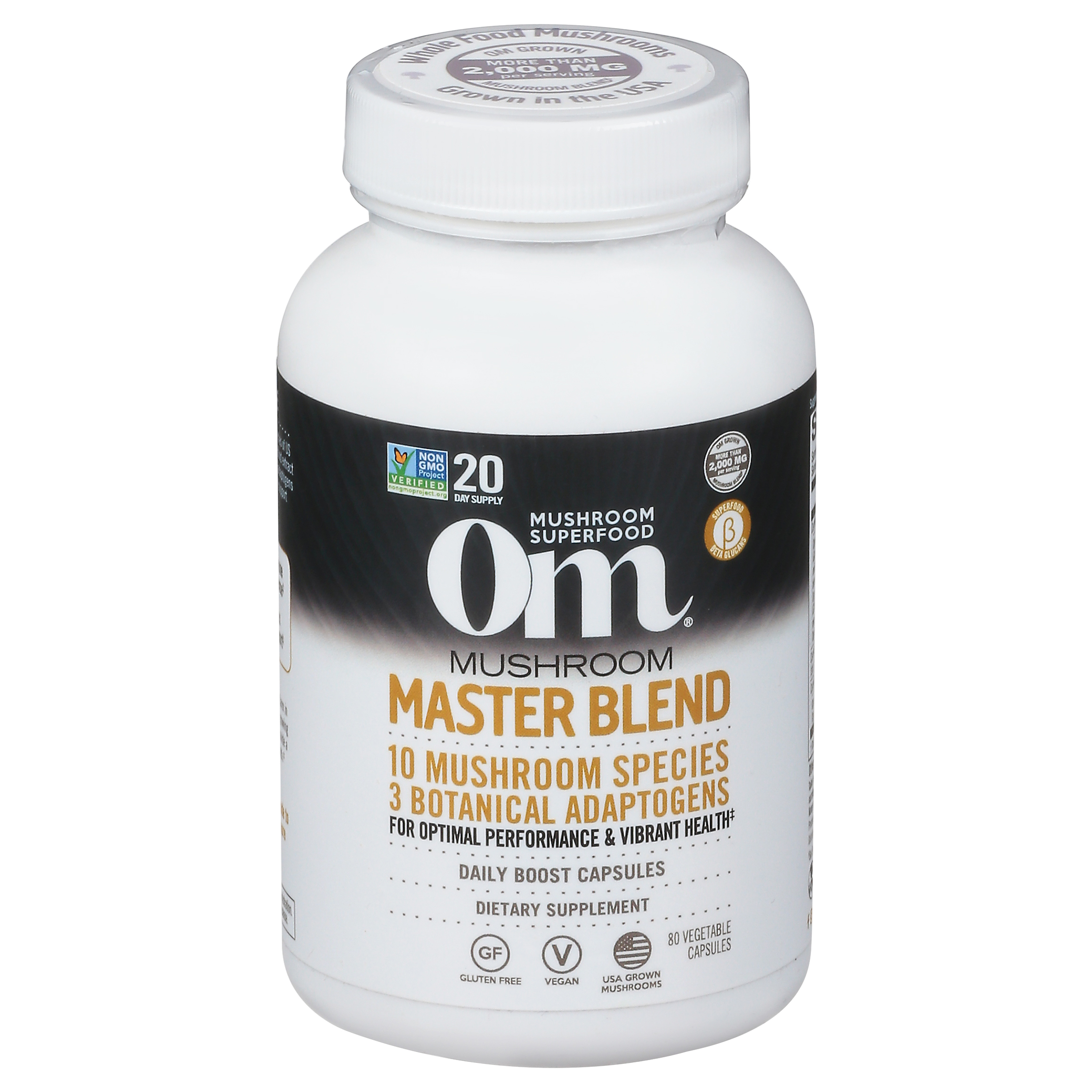 Om Master Blend Mushroom 80 Vegetable Capsules