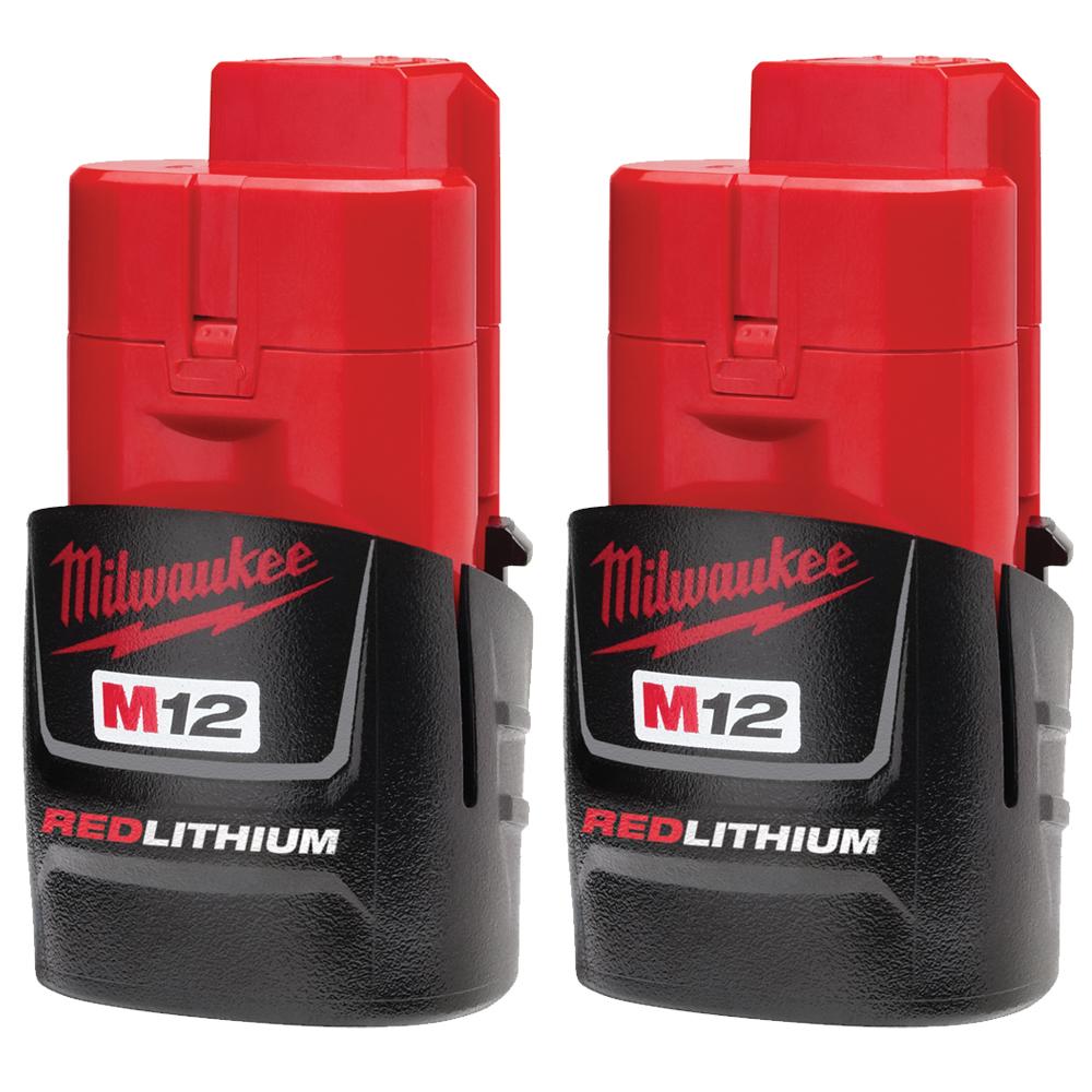 Milwaukee M12 Redlithium 1.5AH Battery Pack, 2 Piece 2257232