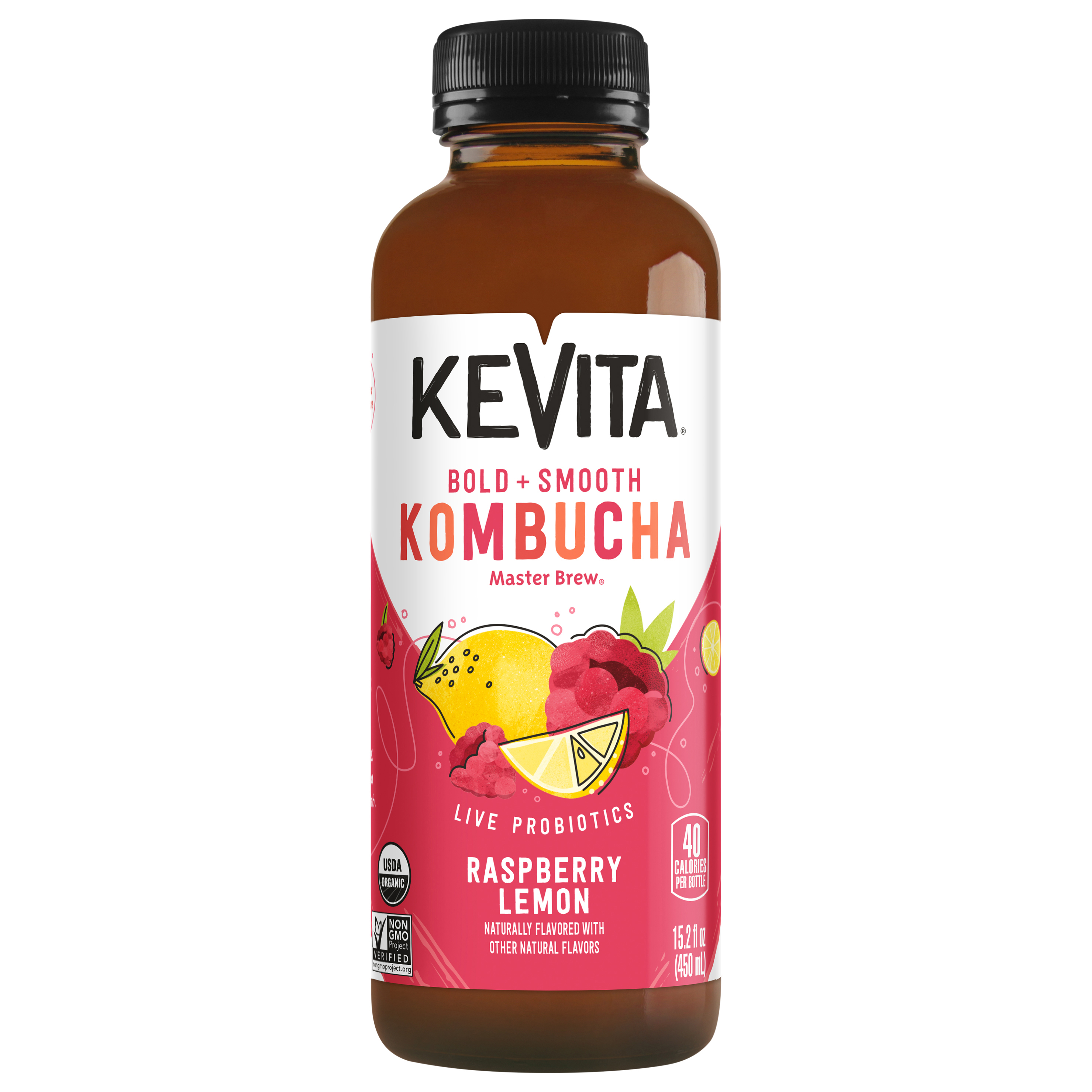 KeVita Master Brew Kombucha, Raspberry Lemon,