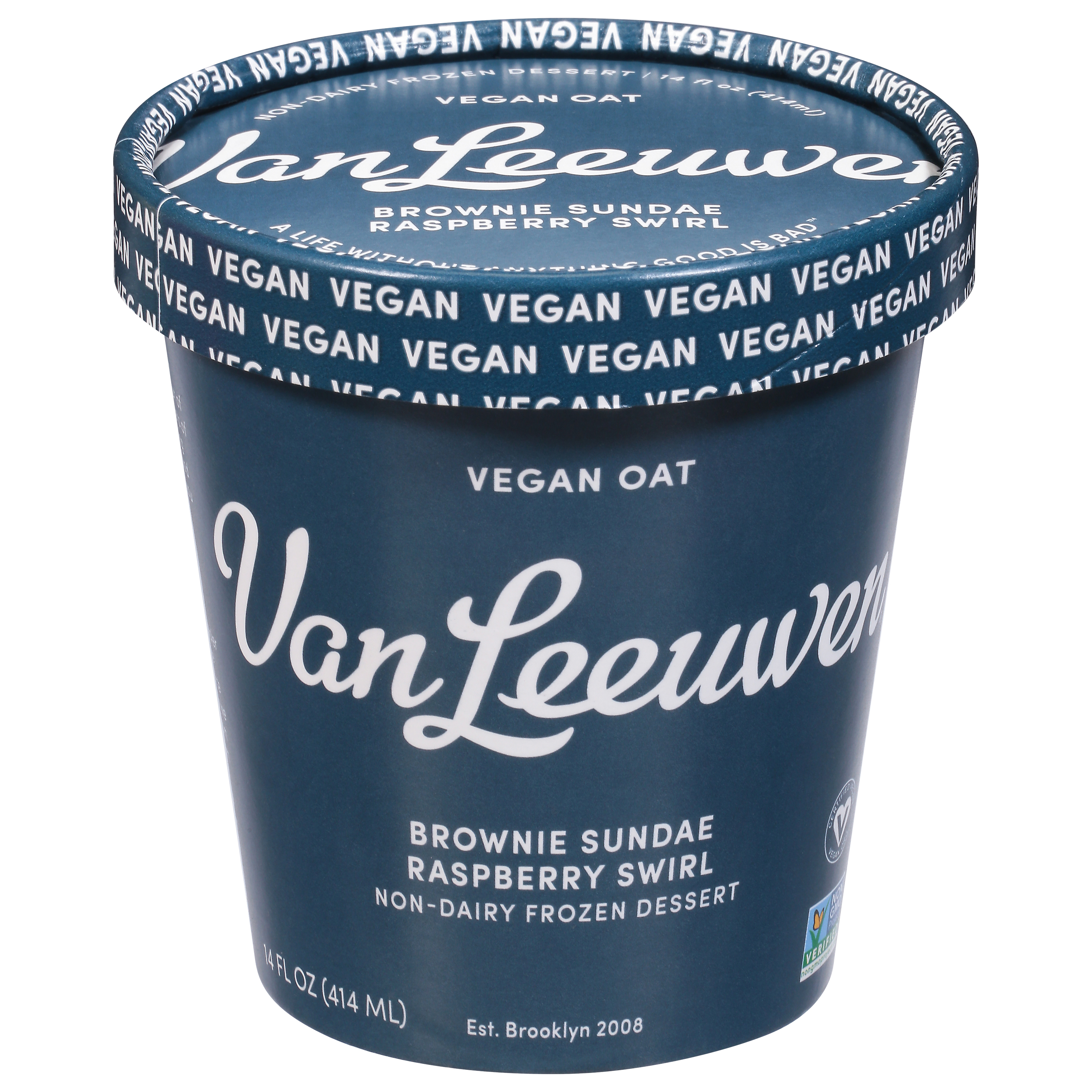 Van Leeuwen Non-Dairy Brownie Sundae Raspberry Swirl Frozen Dessert