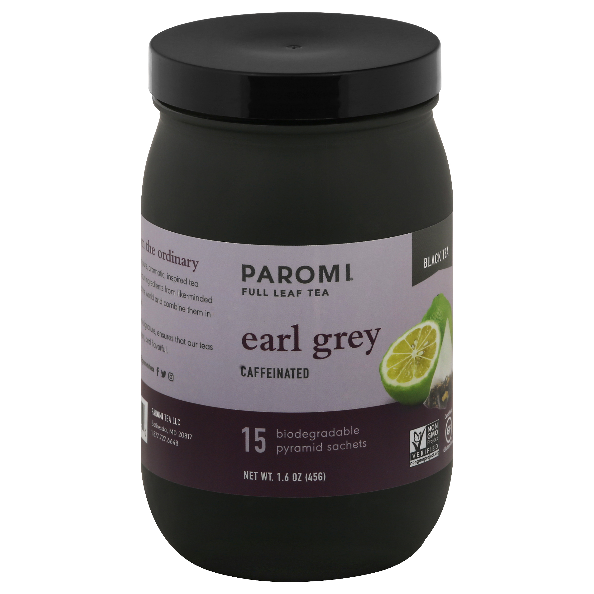 Paromi Caffeinated Pyramid Sachets Earl Grey Black Tea
