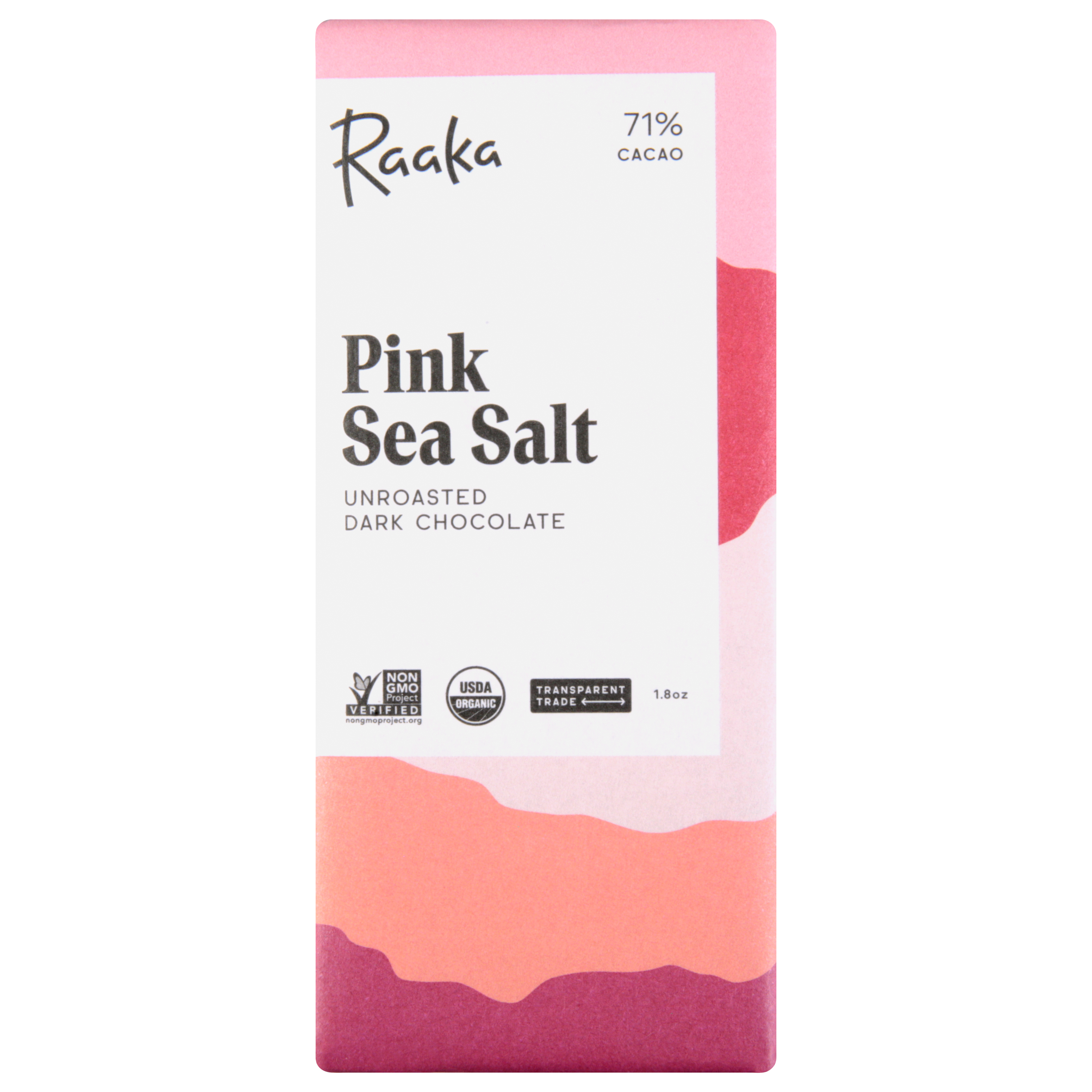 Raaka 71% Cacao Unroasted Pink Sea Salt Dark Chocolate