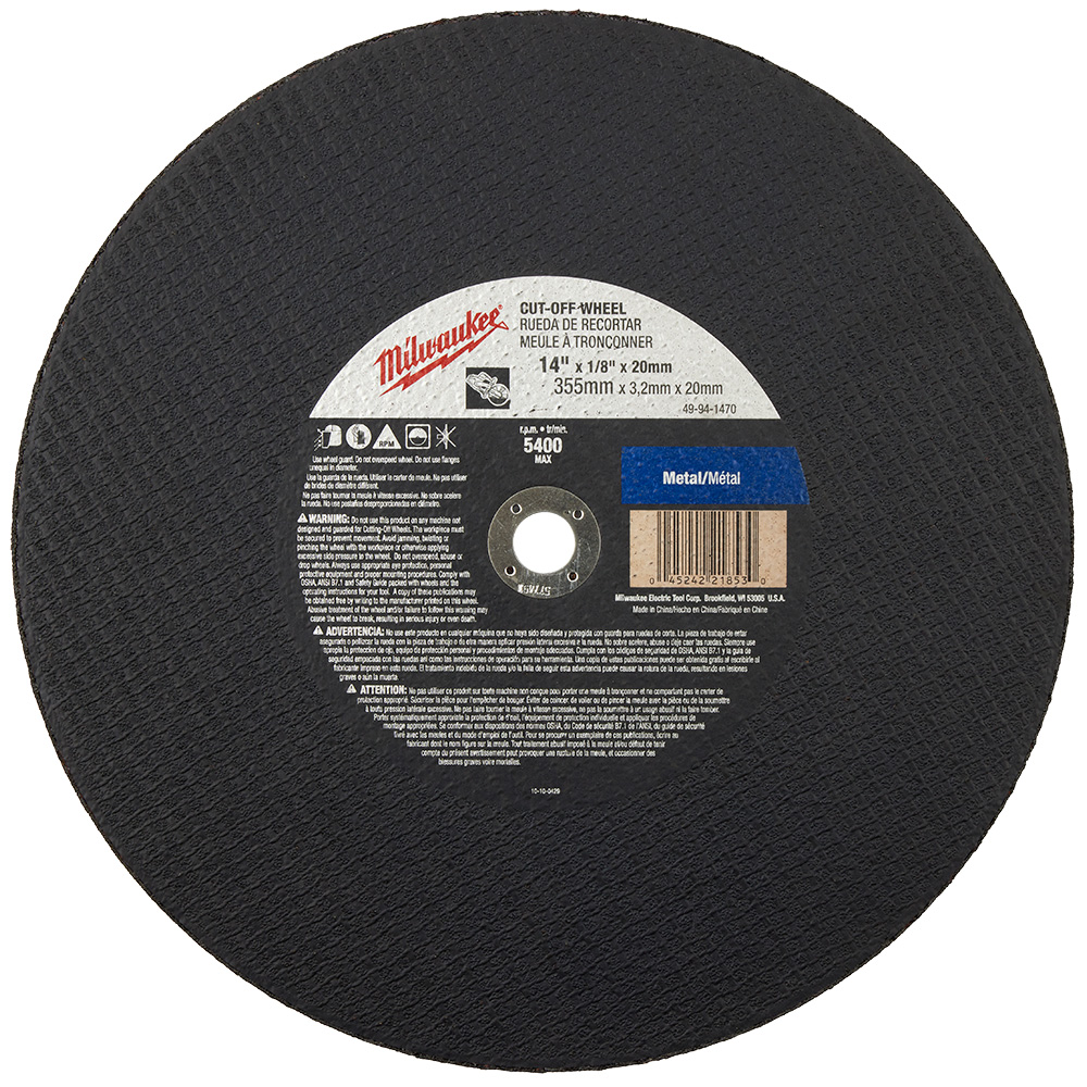 14" x 1/8" x 20mm Cut-Off Wheel (Type 1)