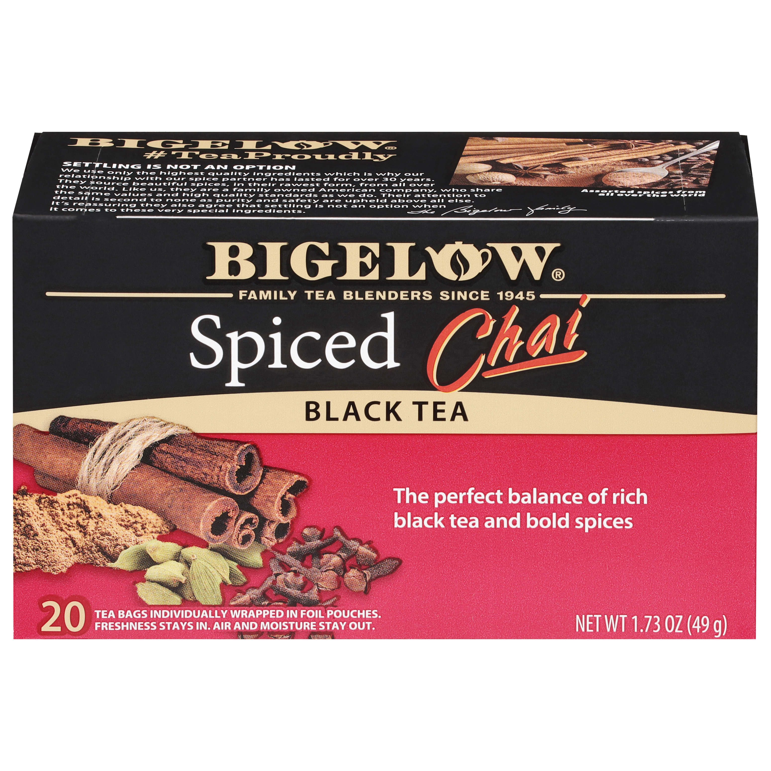 Bigelow Tea Bags Spiced Chai Black Tea