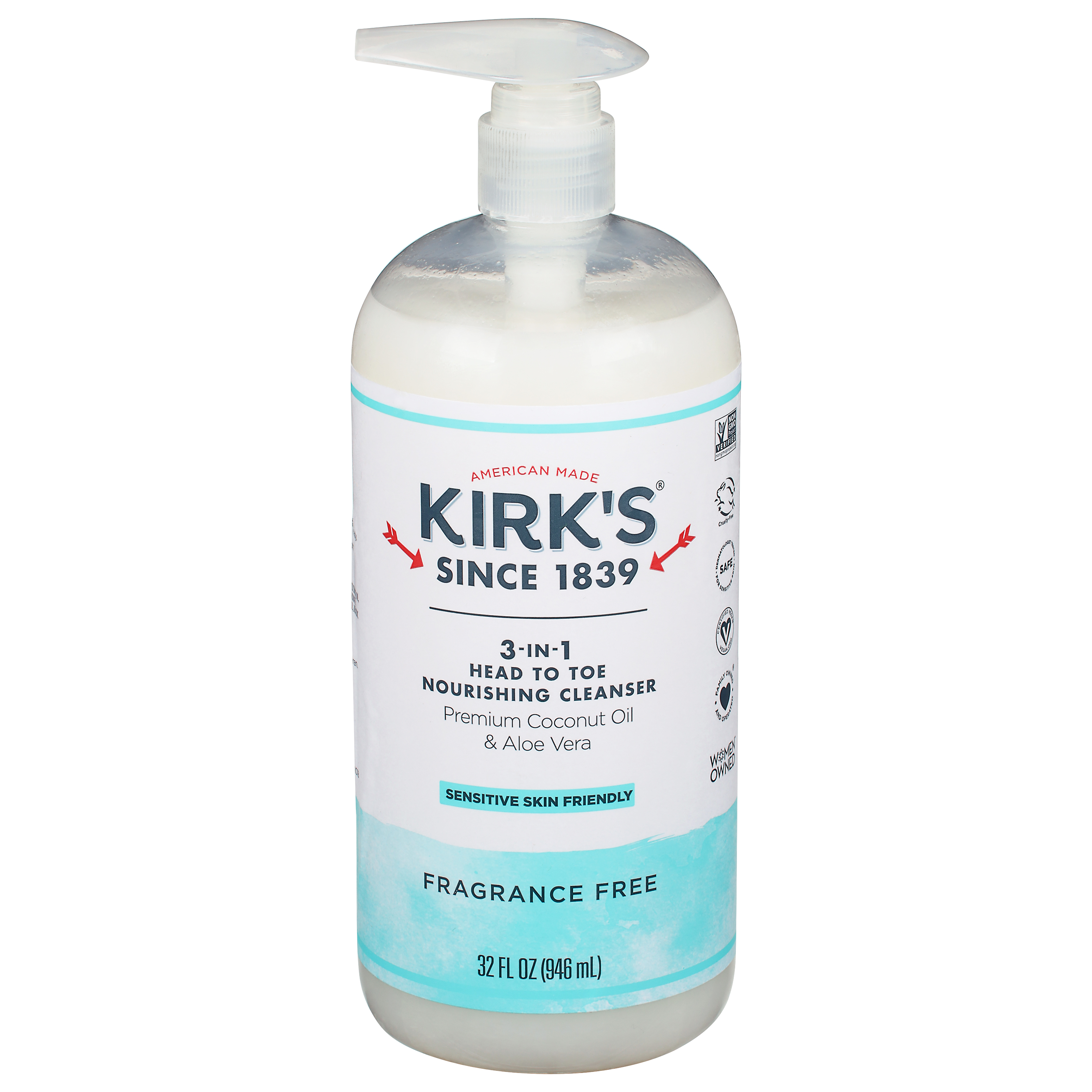 Kirk's Fragrance Free 3-in-1 Nourishing Cleanser