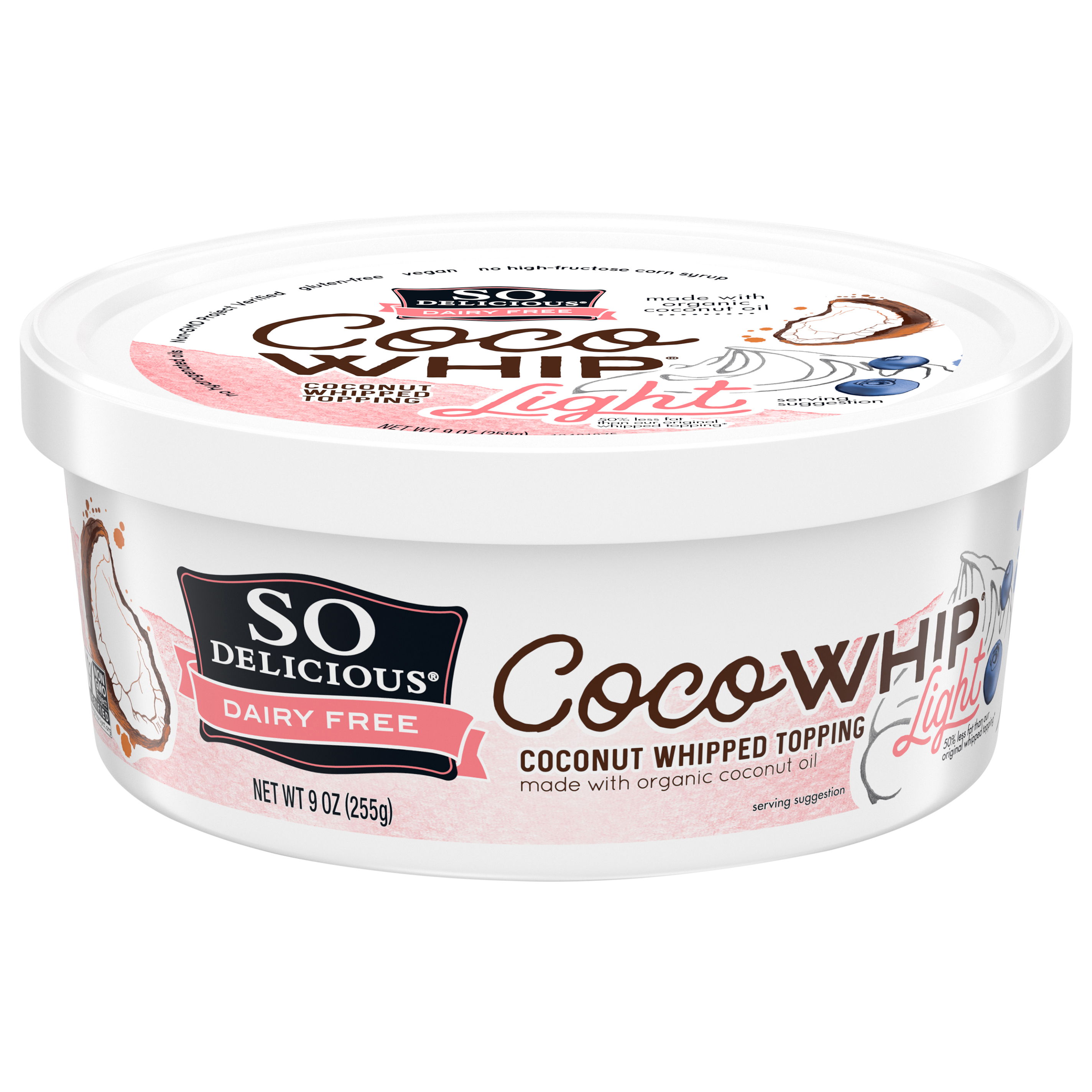 So Delicious Dairy Free Light CocoWhip Light, 9 Oz., Tub
