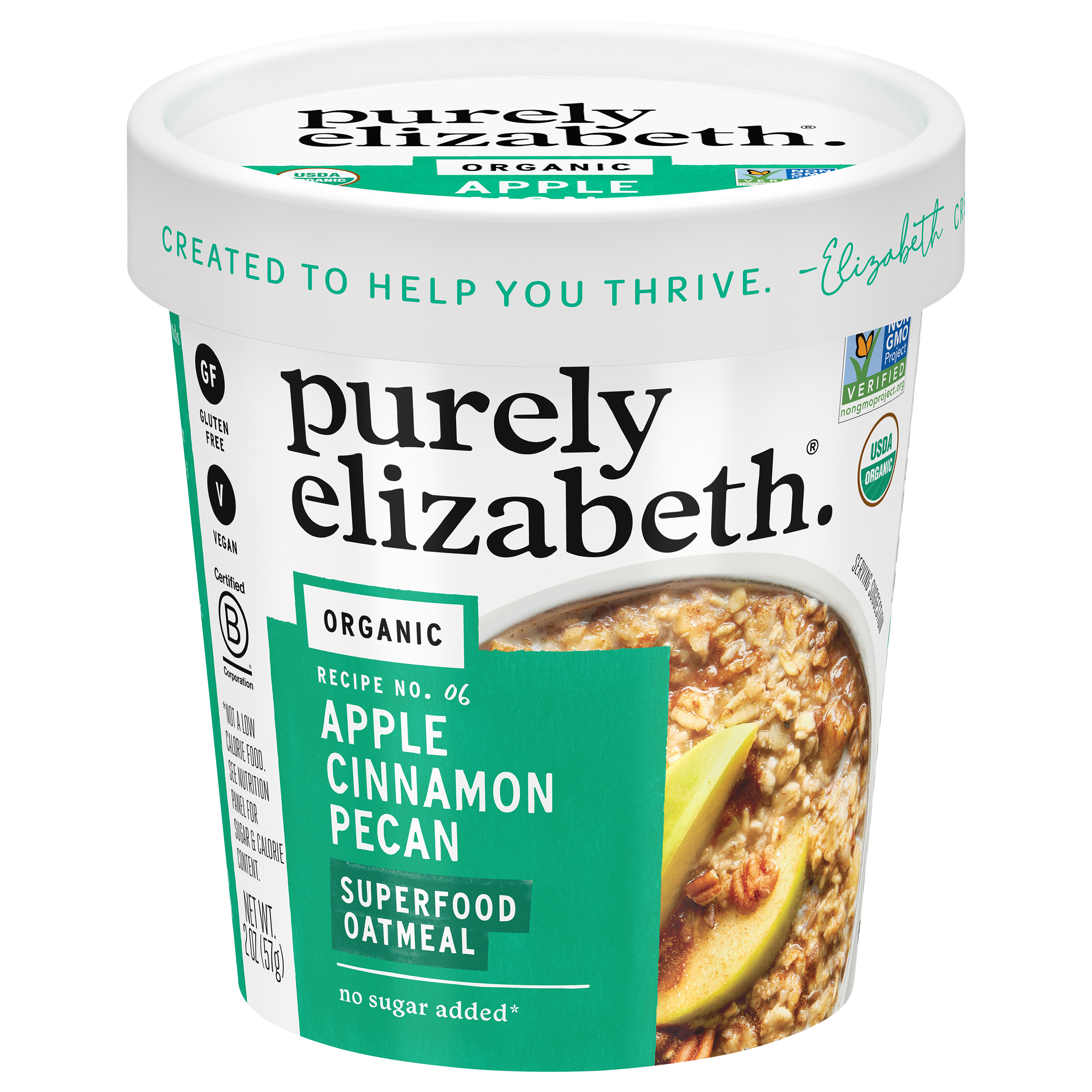 Purely Elizabeth Organic Apple Cinnamon Pecan Superfood Oatmeal Cup