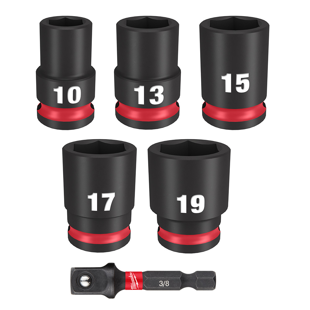6PC SHOCKWAVE Impact Duty 3/8" Drive Metric Standard Socket Set