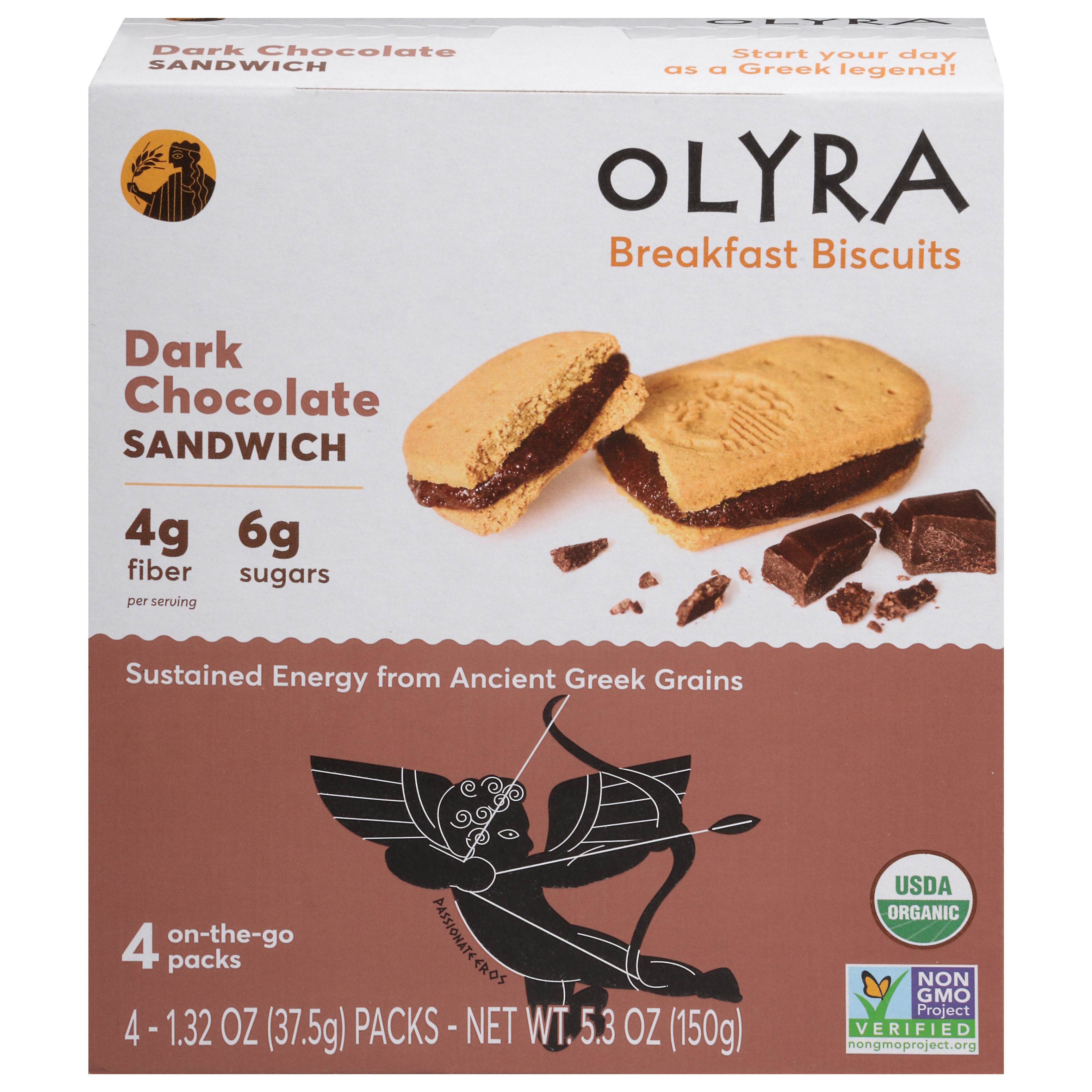 Olyra Dark Chocolate Breakfast Biscuits 4 - 1.32 oz Packs