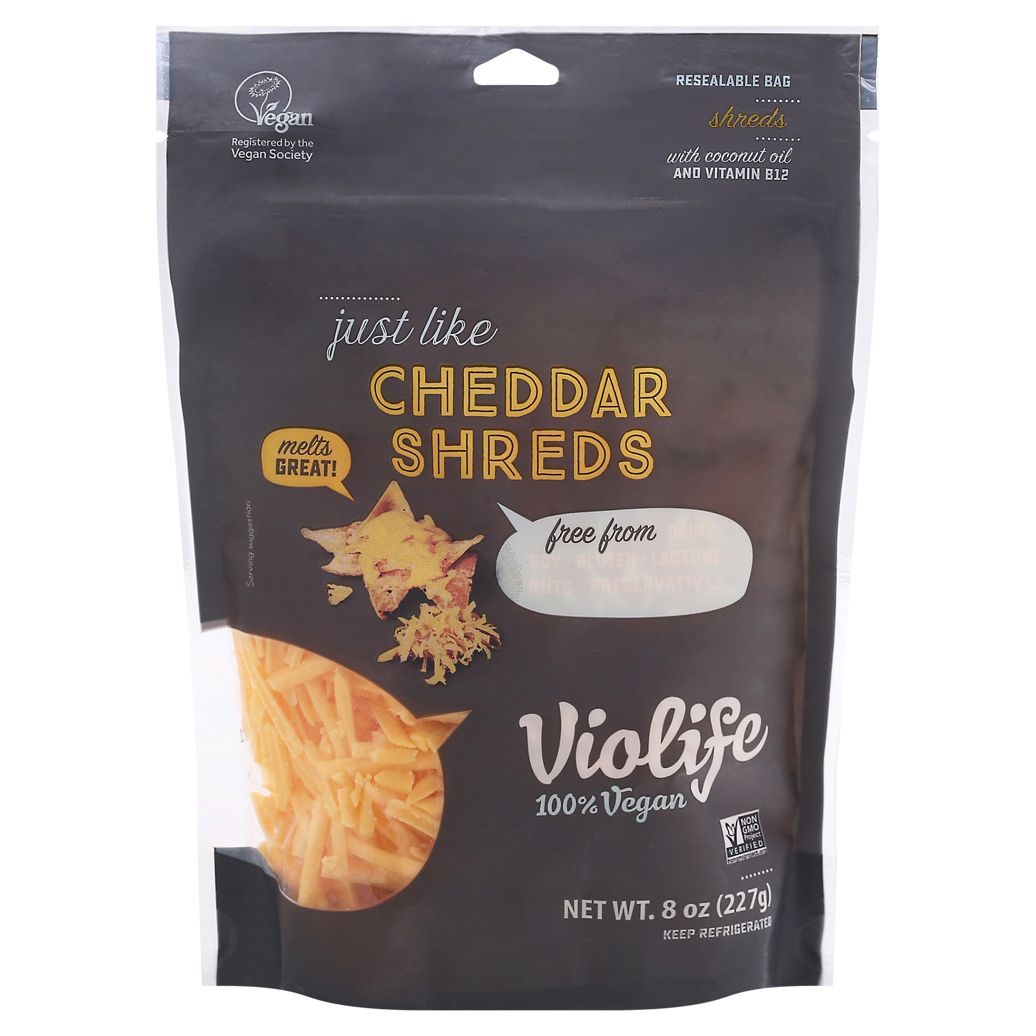 Violife Just Like Cheddar Cheese Shreds 8 oz Pouch