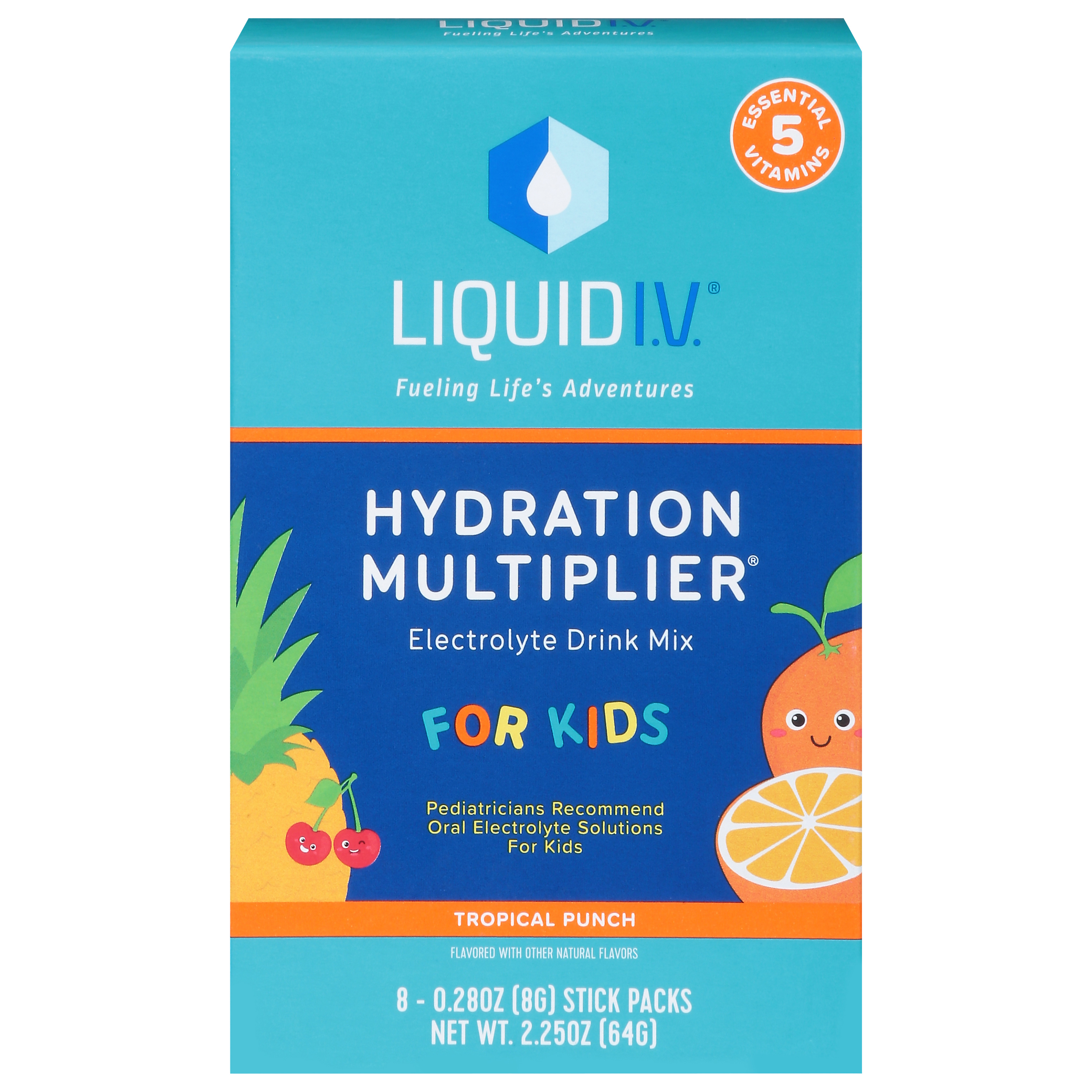 Liquid I.V. Hydration Multiplier Tropical Punch Electrolyte Drink Mix for Kids 8 - 0.28 oz Stick Packs