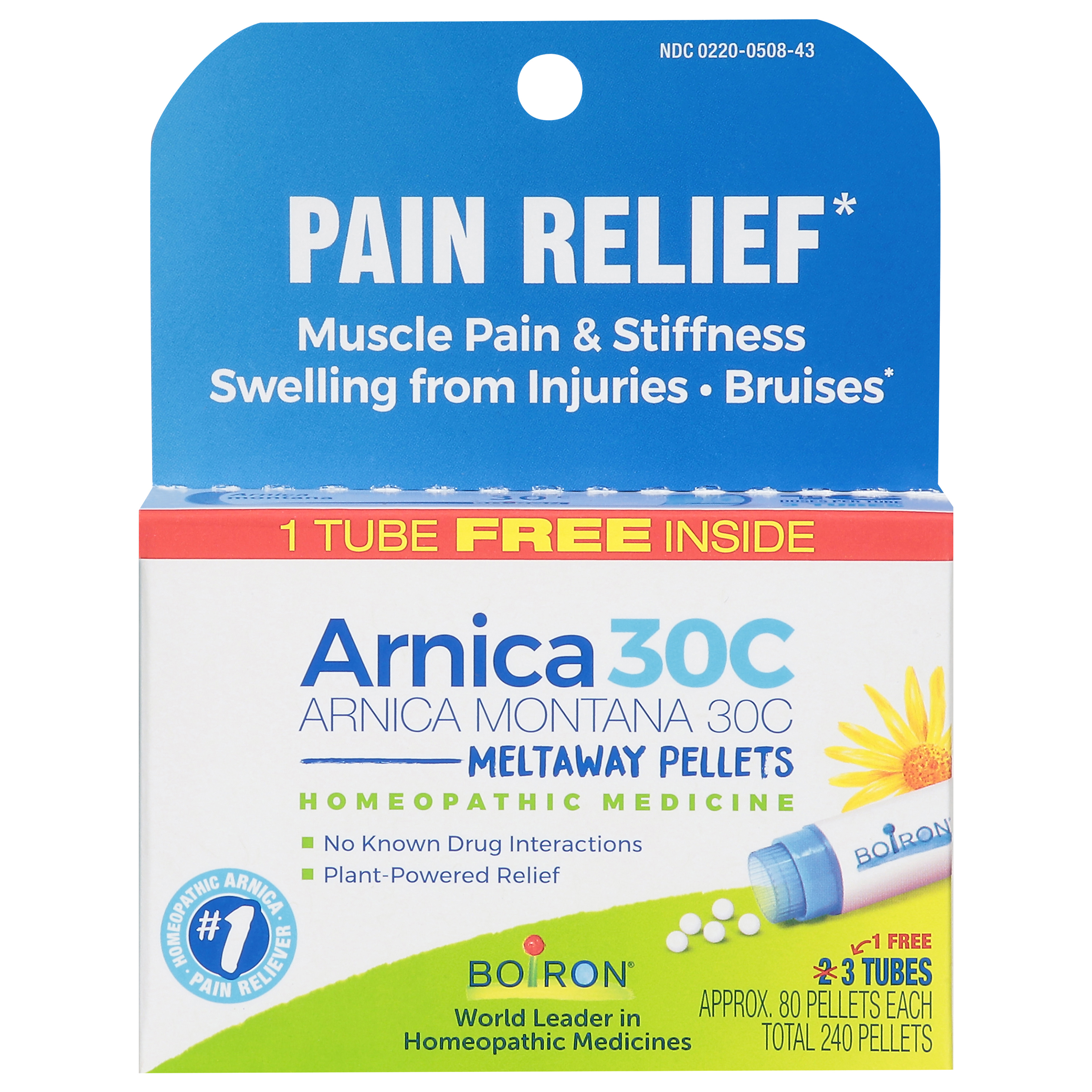 Boiron Pain Relief Arnica 30C 3 - 80 Pellet Tubes