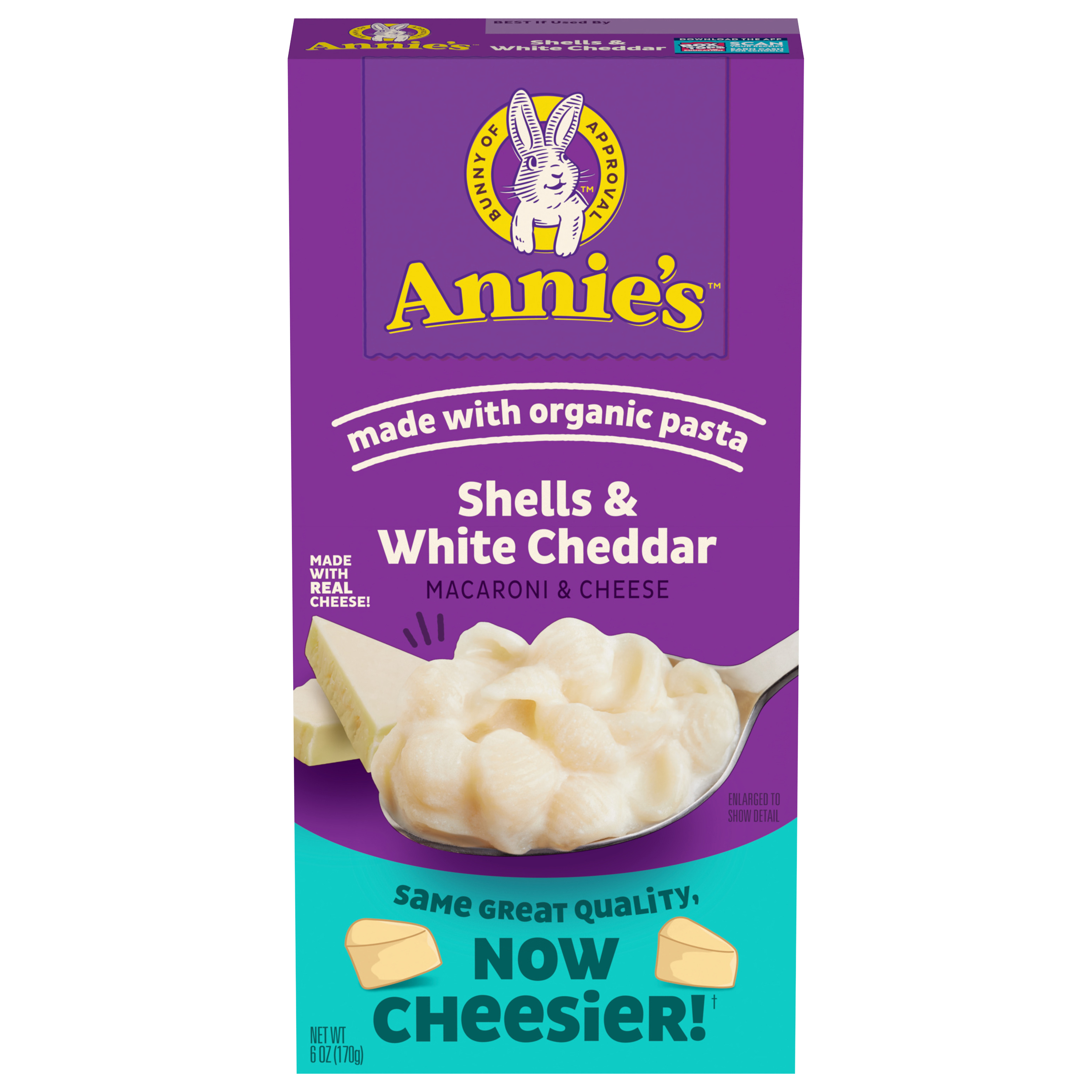 Annie's White Cheddar Shells Macaroni and Cheese with Organic Pasta,