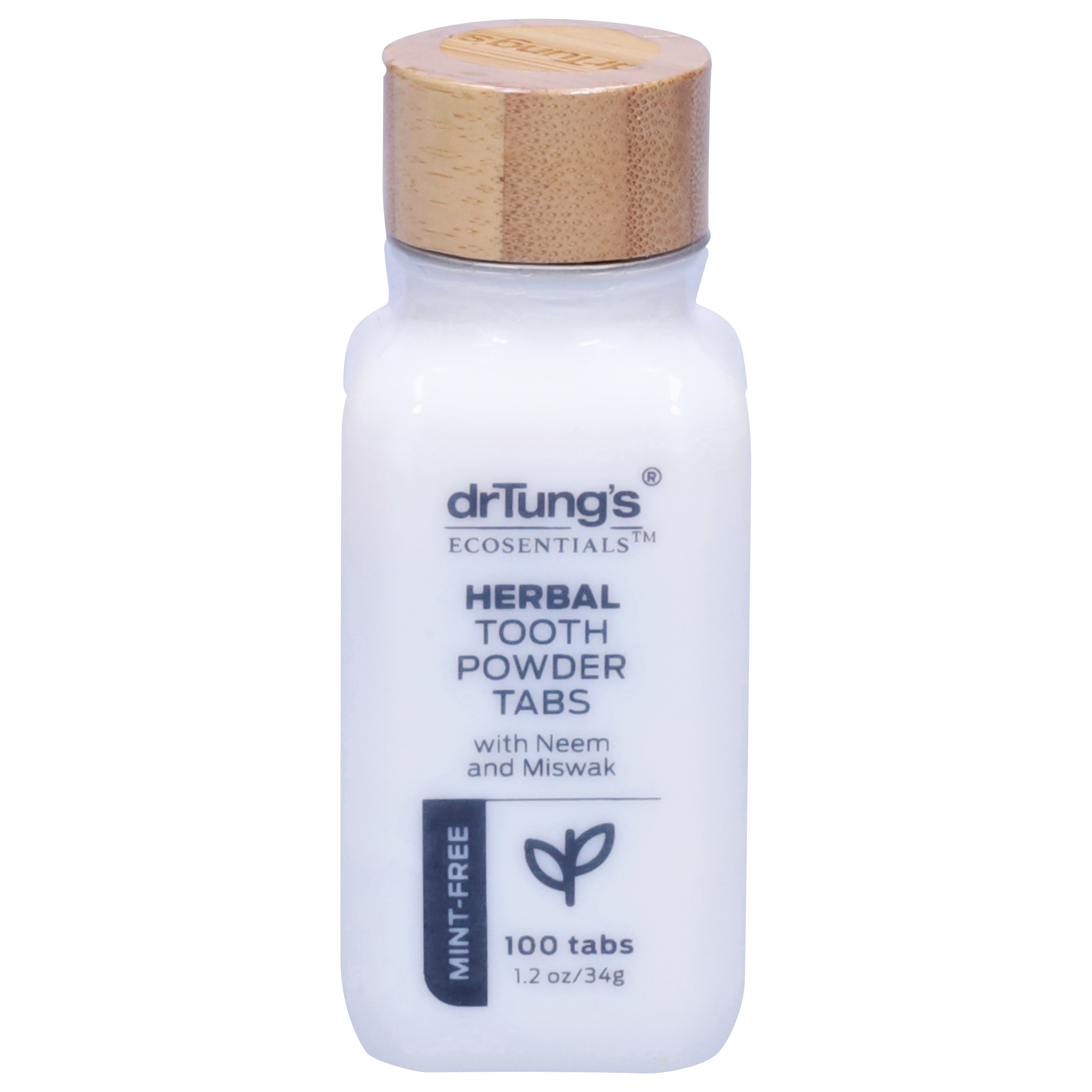 Dr Tung's Herbal Mint-Free Tooth Powder Tabs with Neem and Miswak