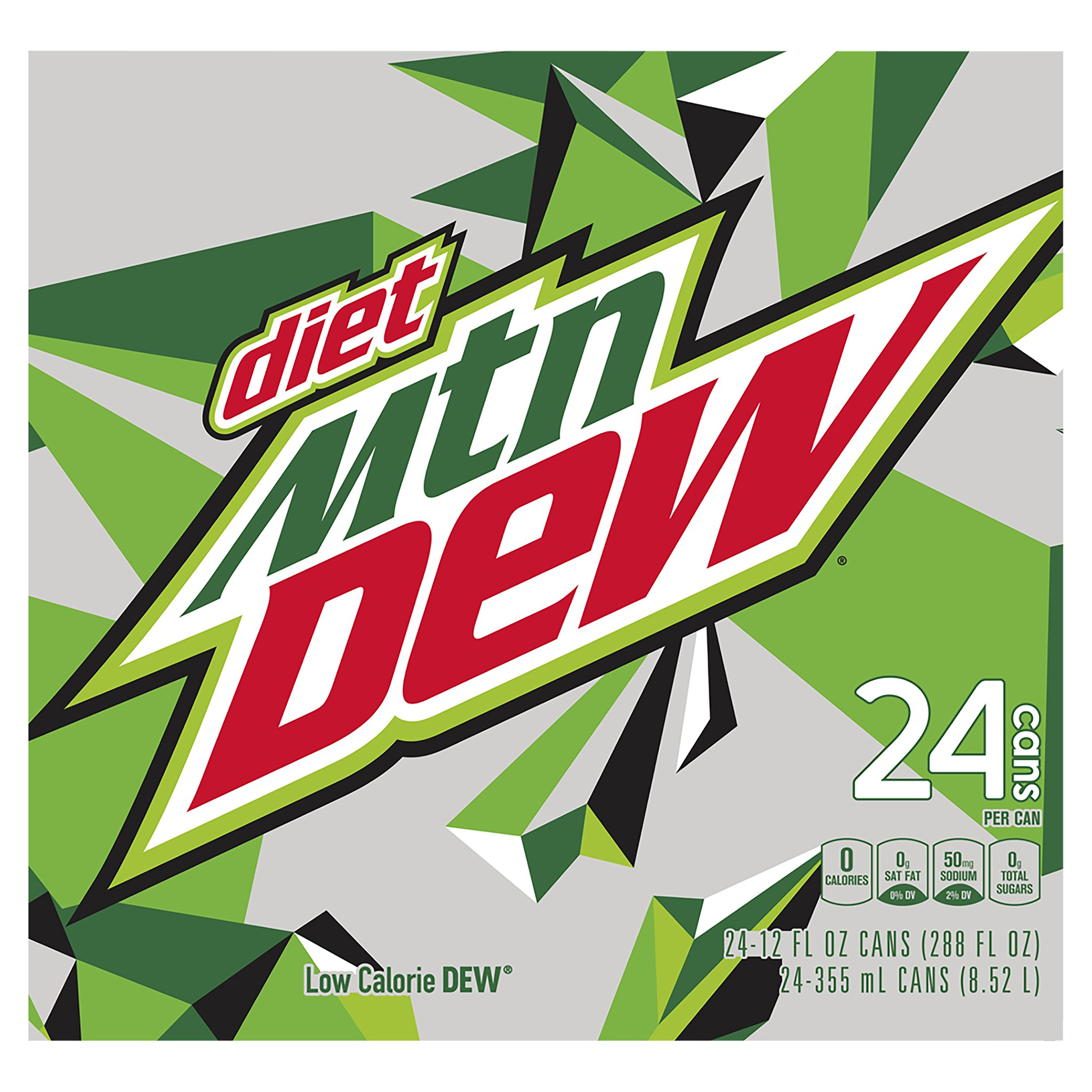 Diet Mountain Dew Soda Citrus 12 Fl Oz 24 Count Can