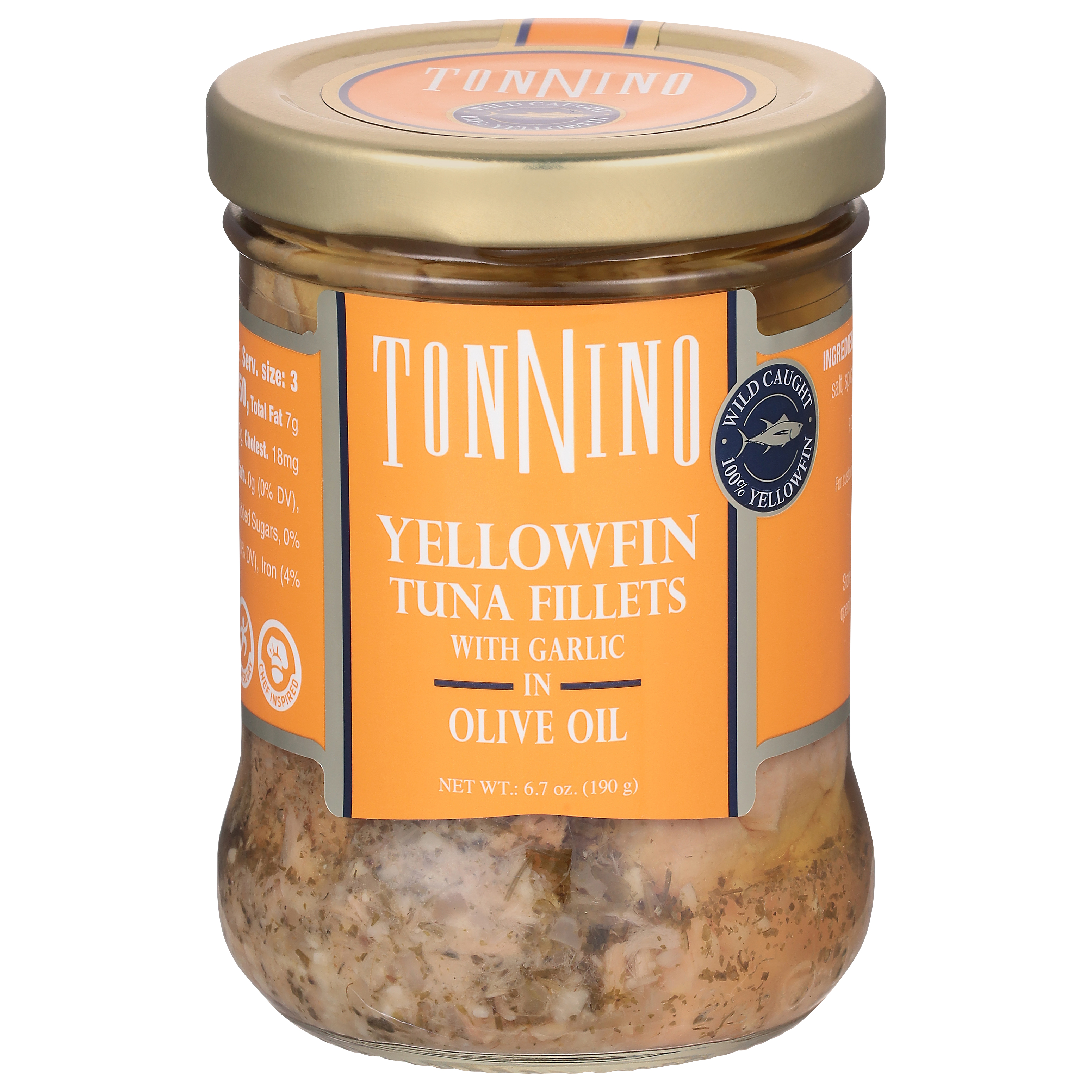 Tonnino Yellowfin Tuna Fillets with Garlic in Olive Oil