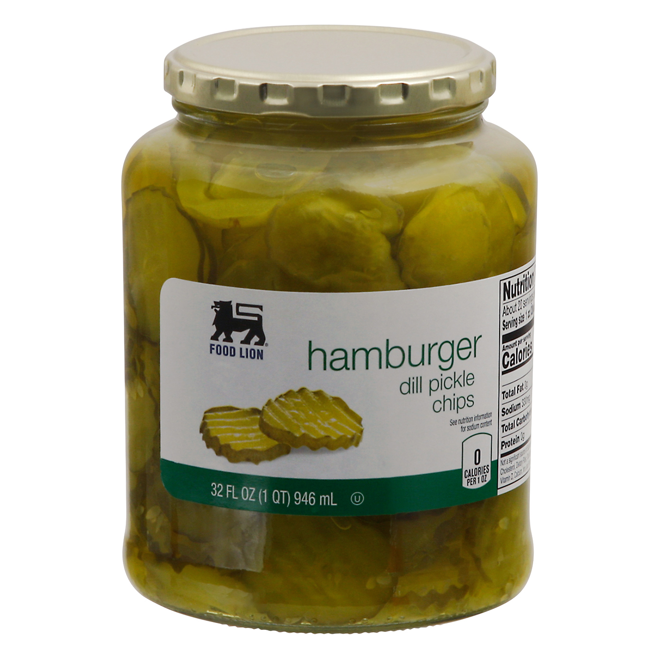 Food Lion Hamburger Dill Pickle Chips 32 Fl Oz Jar