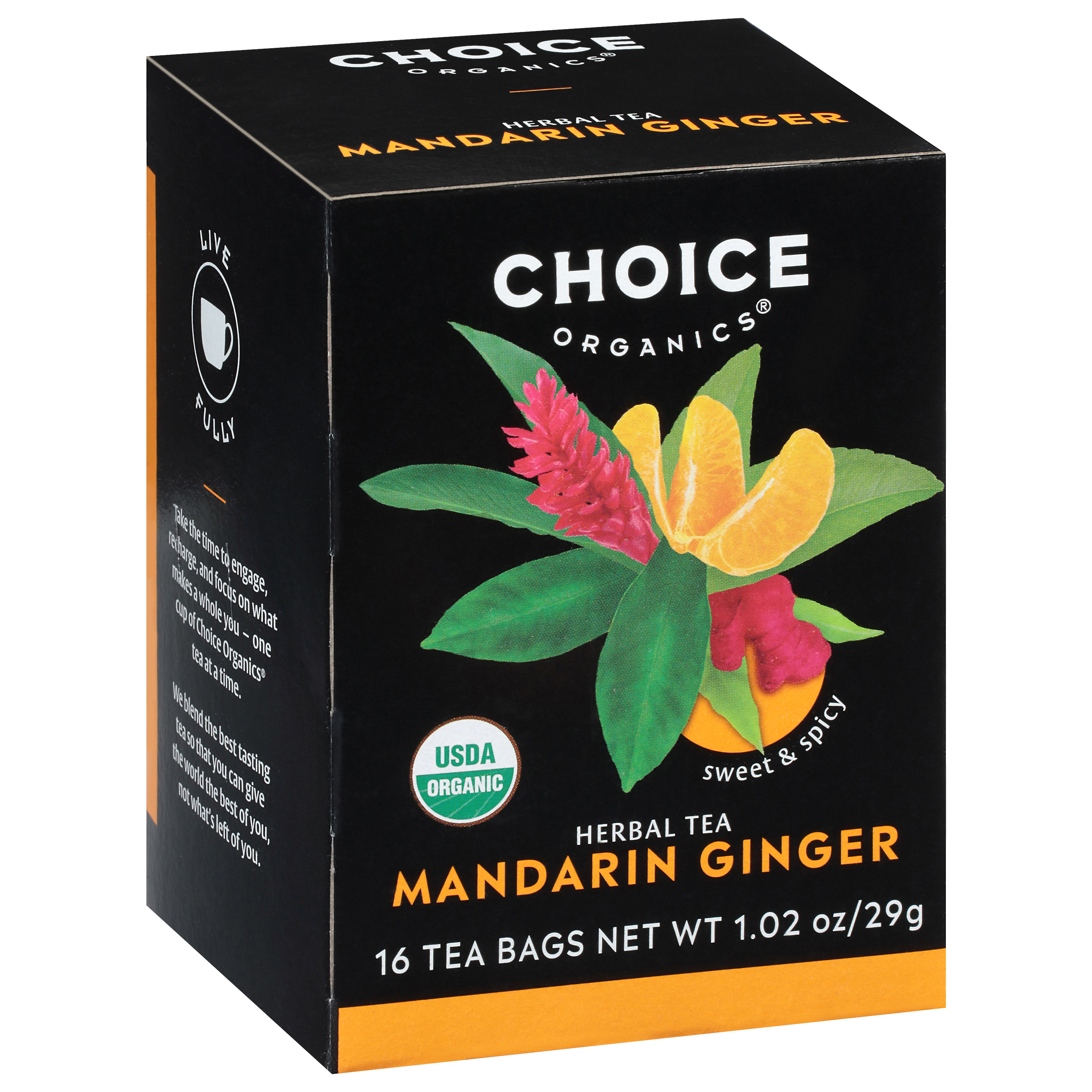 Choice Organics Tea Bags Mandarin Ginger Herbal Tea