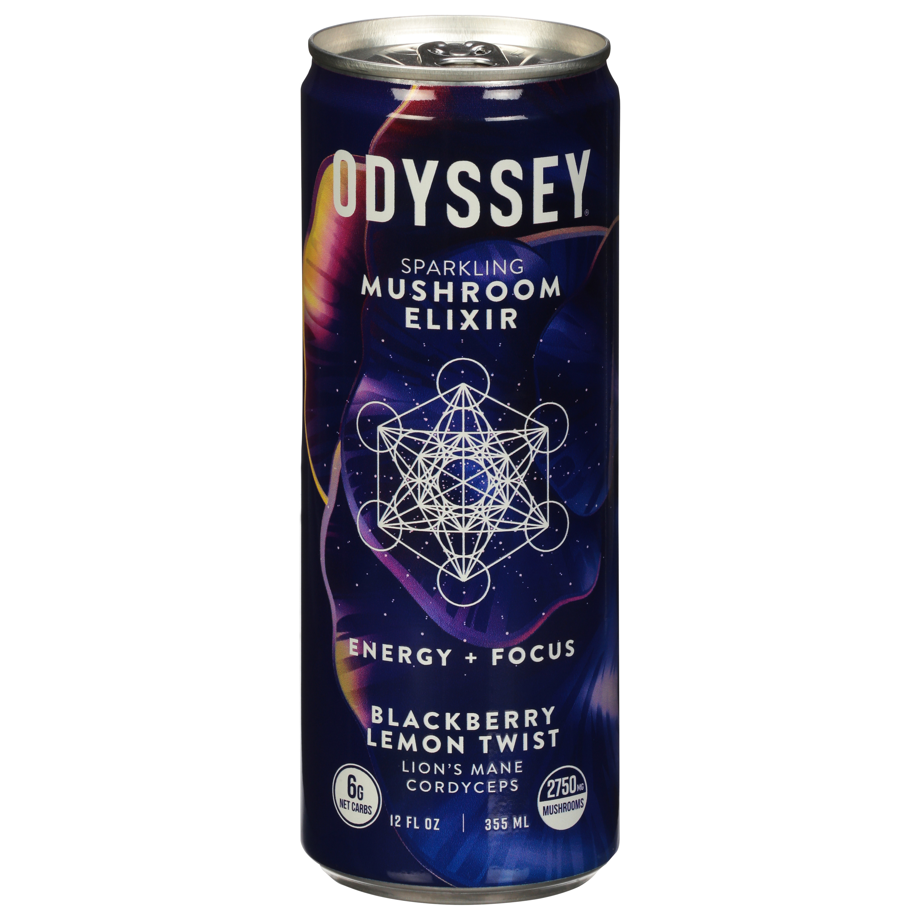 Odyssey Energy + Focus Sparkling Blackberry Lemon Twist Mushroom Elixir