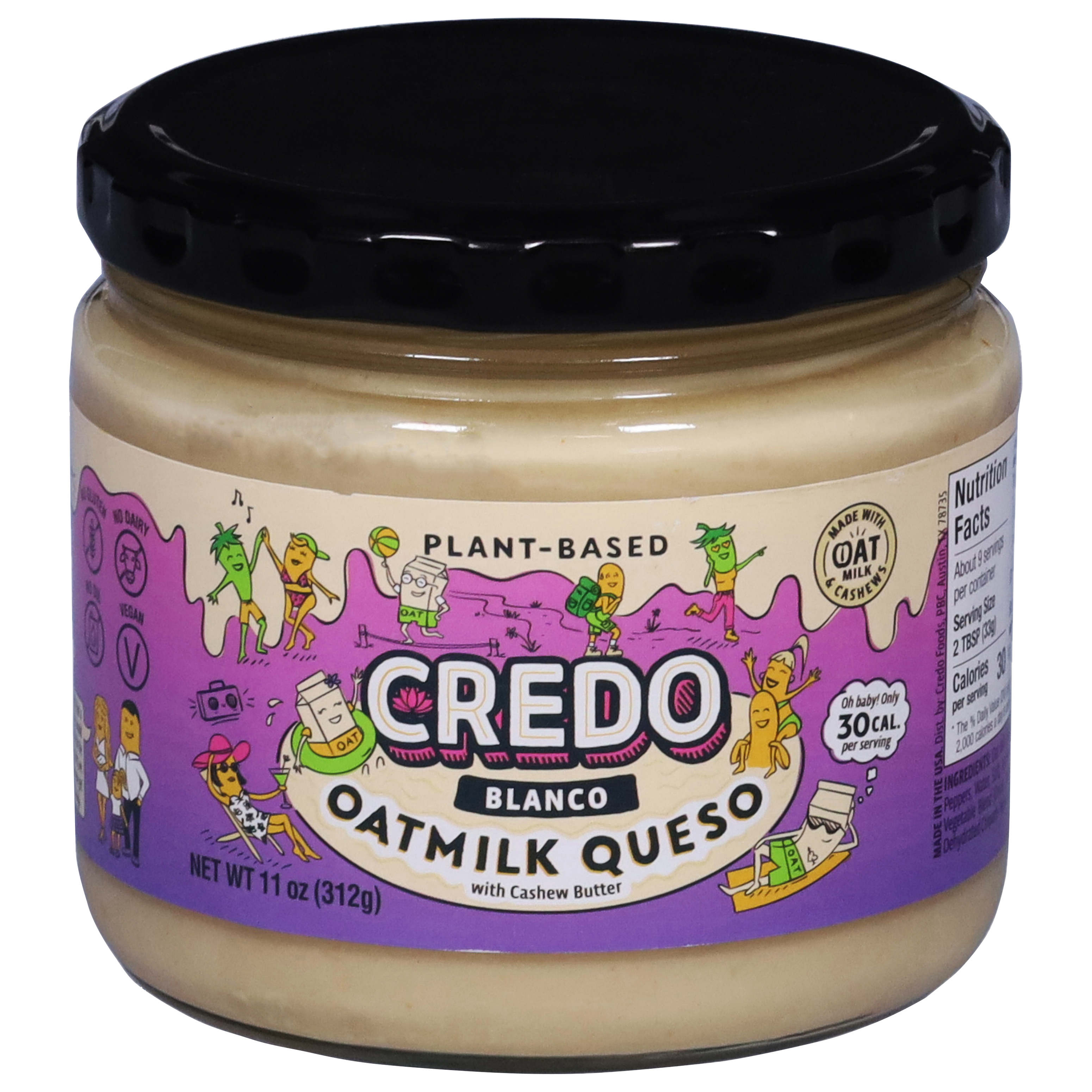 Credo Plant-Based Blanco Oatmilk Queso with Cashew Butter
