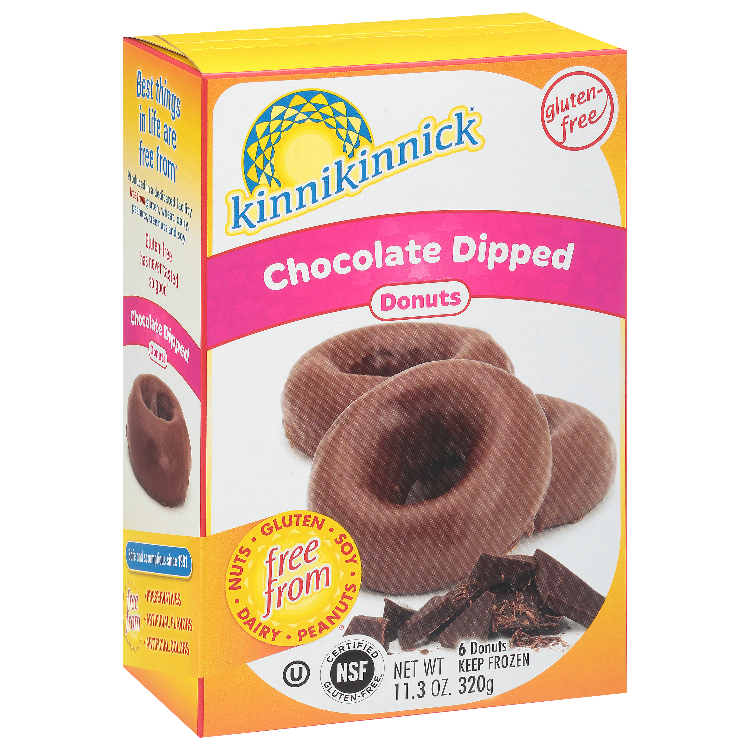 Kinnikinnick Chocolate Dipped Donuts