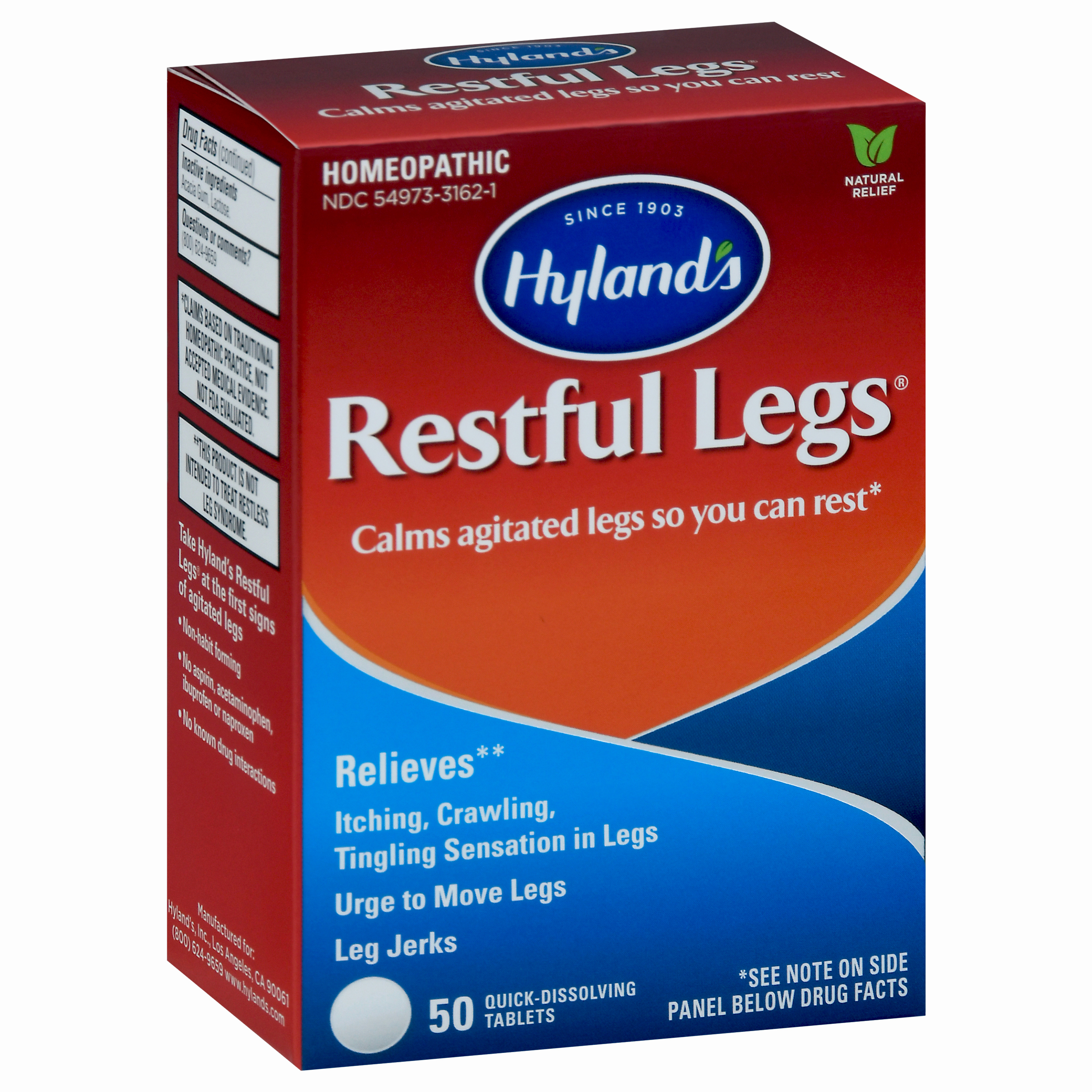 Hyland's Restful Legs Homeopathic Quick-Dissolving Tablets 50 ea Box