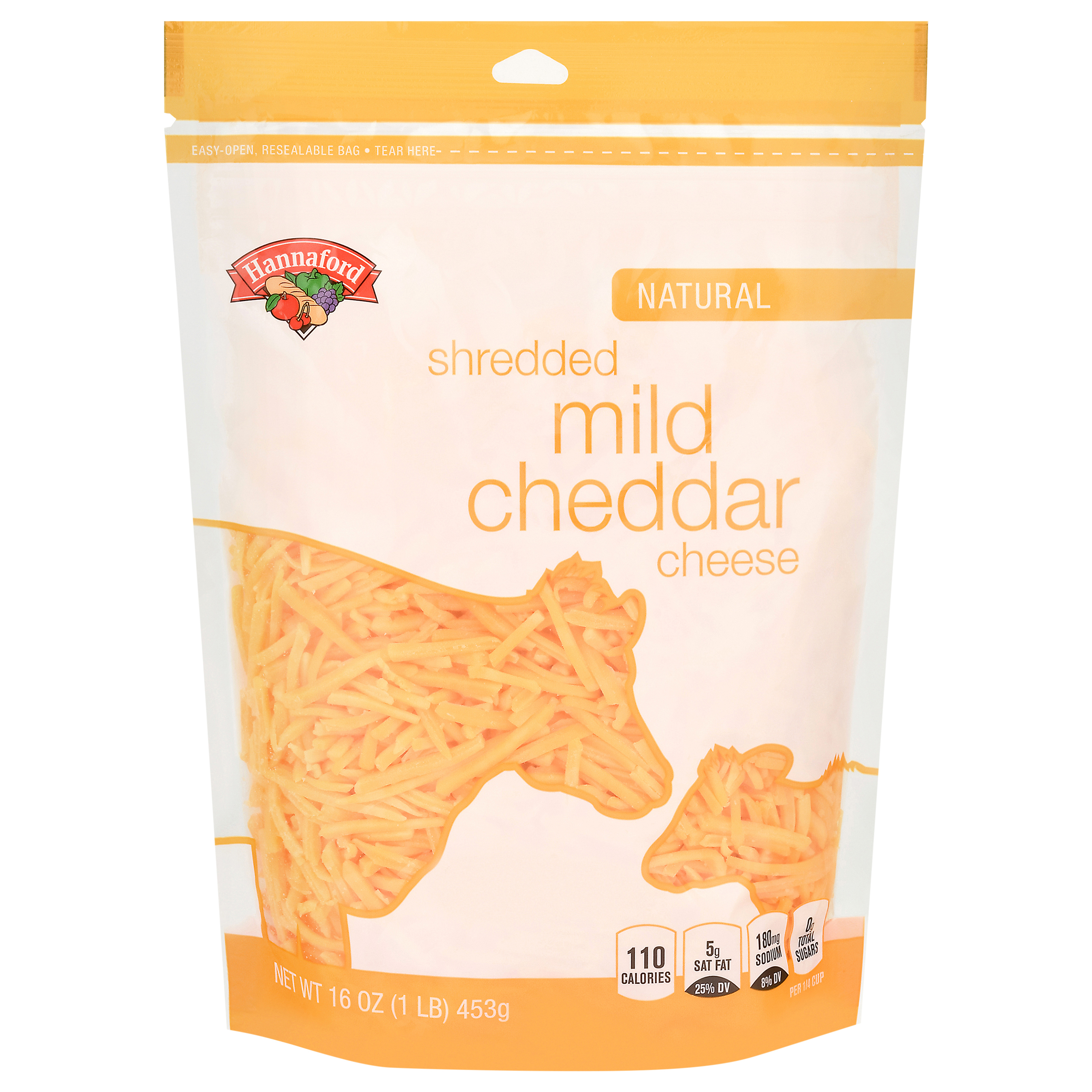 Hannaford Natural Shredded Mild Cheddar Cheese 16 oz