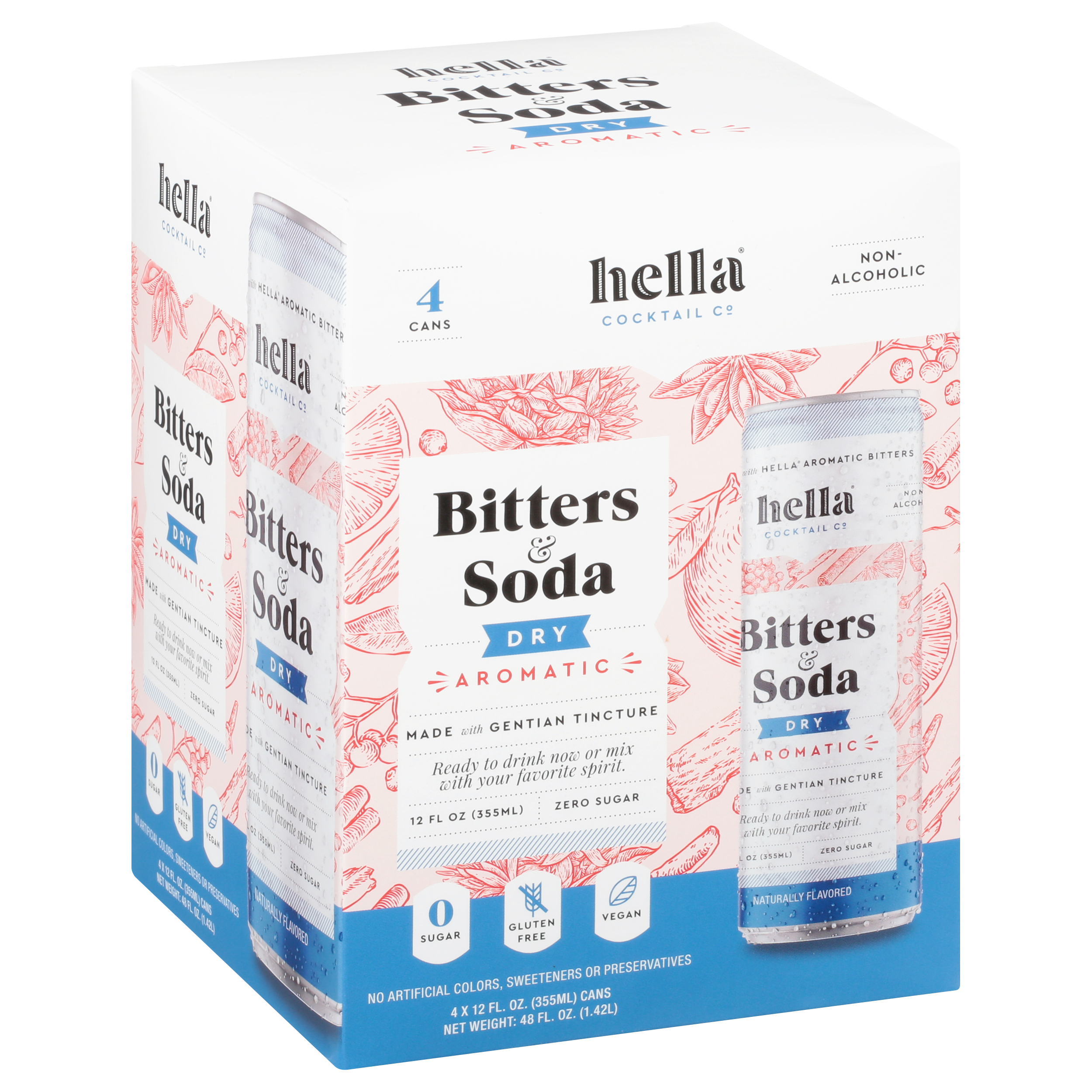 Hella Cocktail Co. 4 Pack Dry Aromatic Bitters & Soda