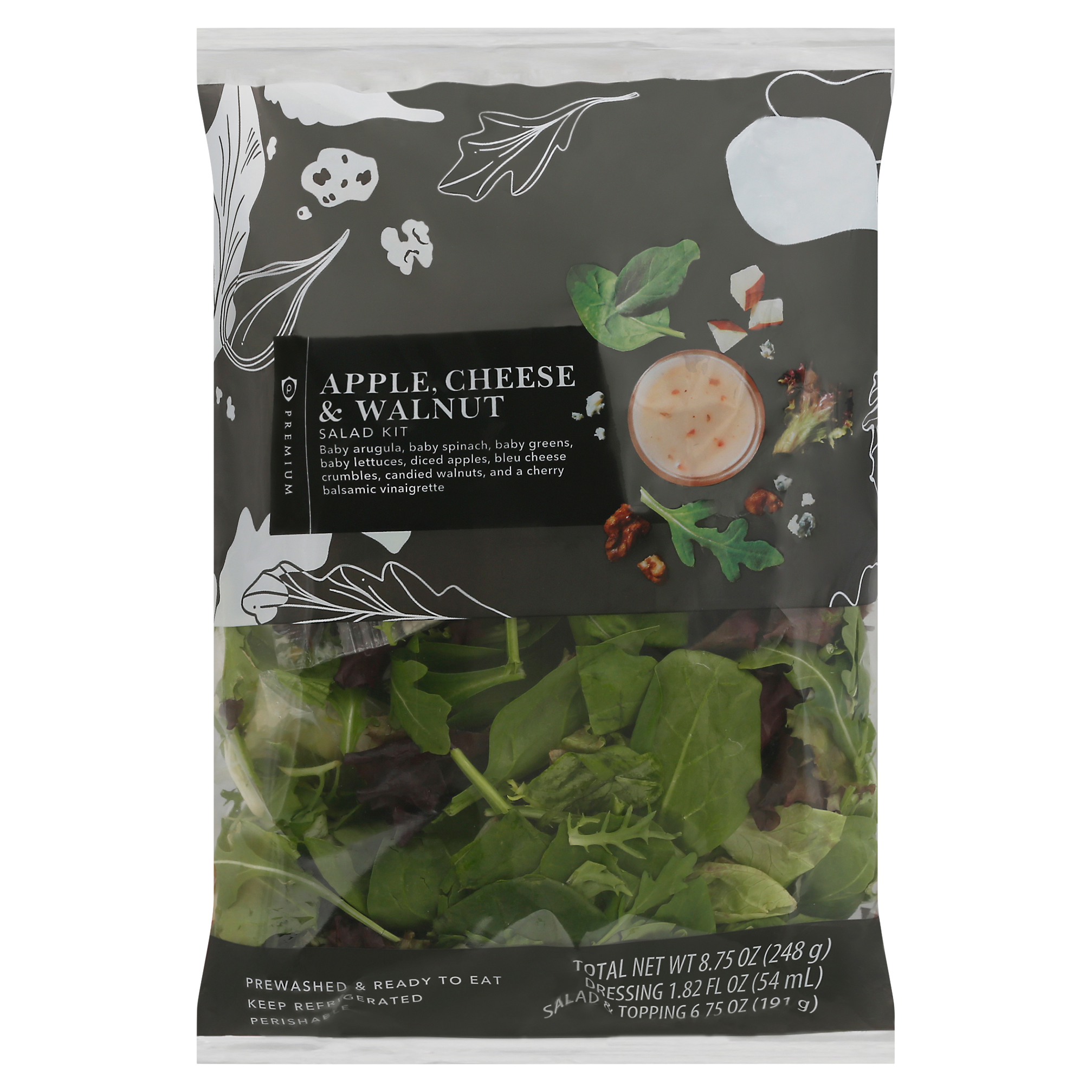 Publix Premium Apple, Cheese & Walnut Salad Kit 8.75 oz